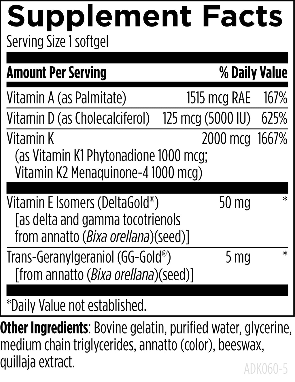 Designs for Health Fat-Soluble Vitamin Blend Bone Support

