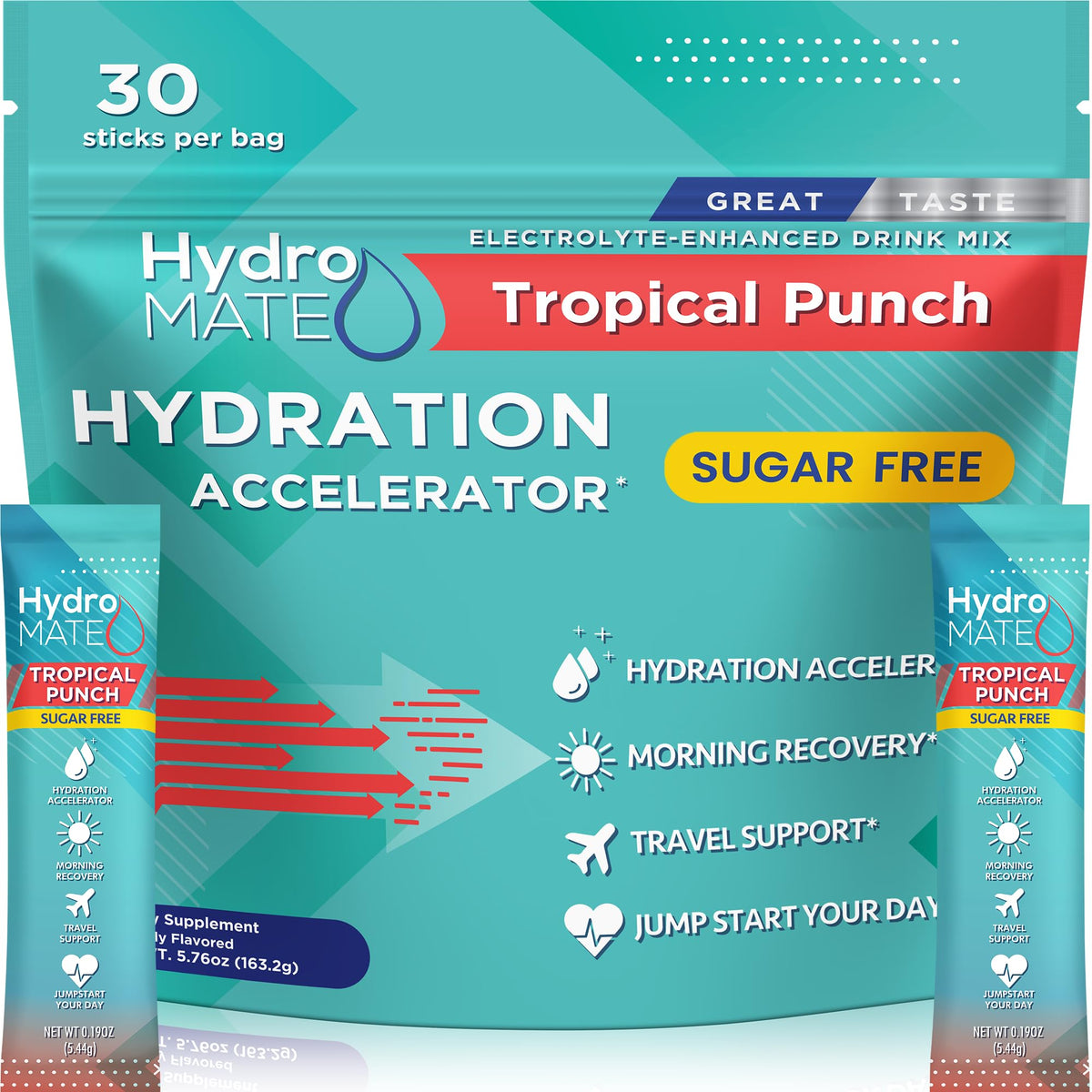HydroMATE Electrolyte Powder Sugar-Free Hydration