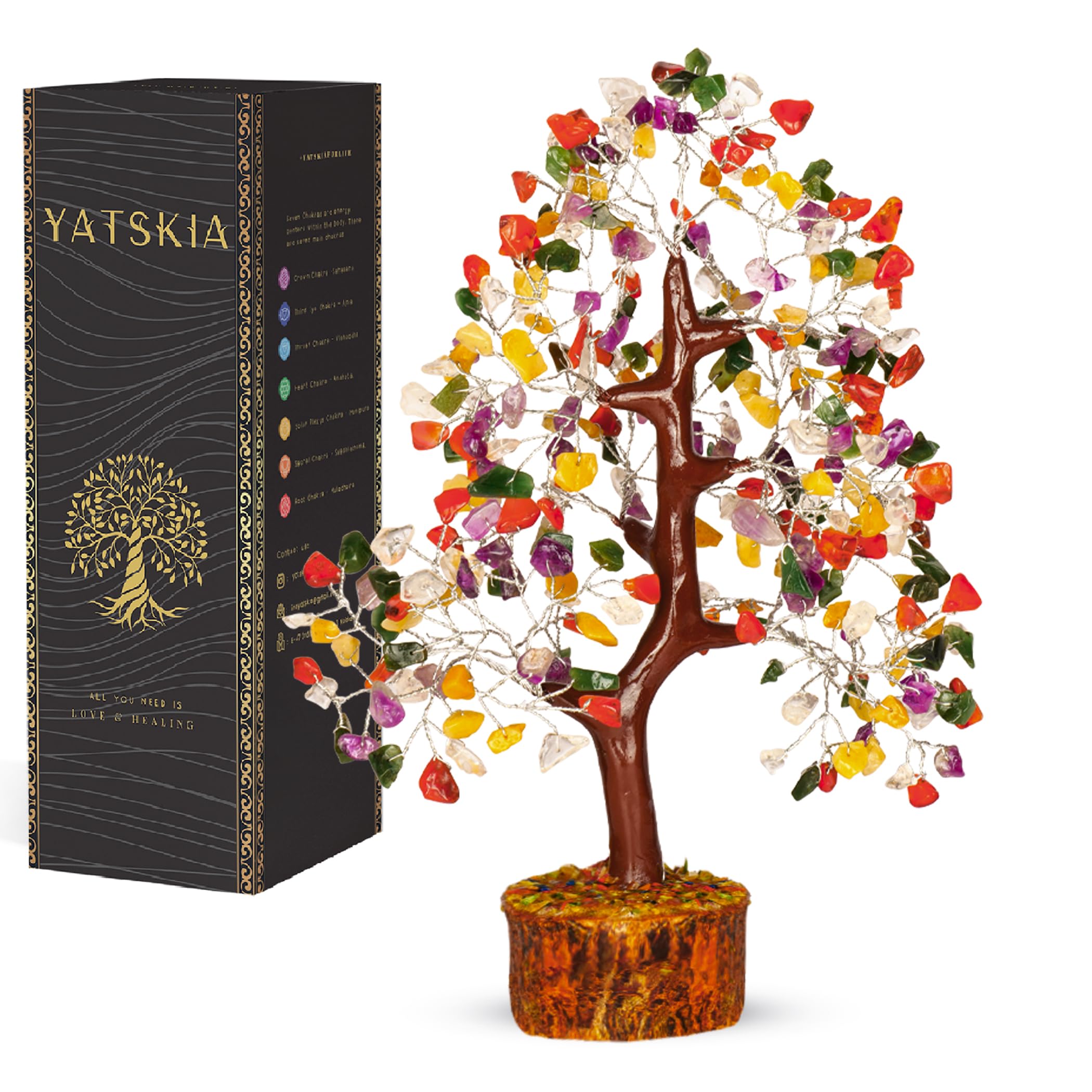 YATSKIA Crystal Tree Sculpture with Natural Crystals