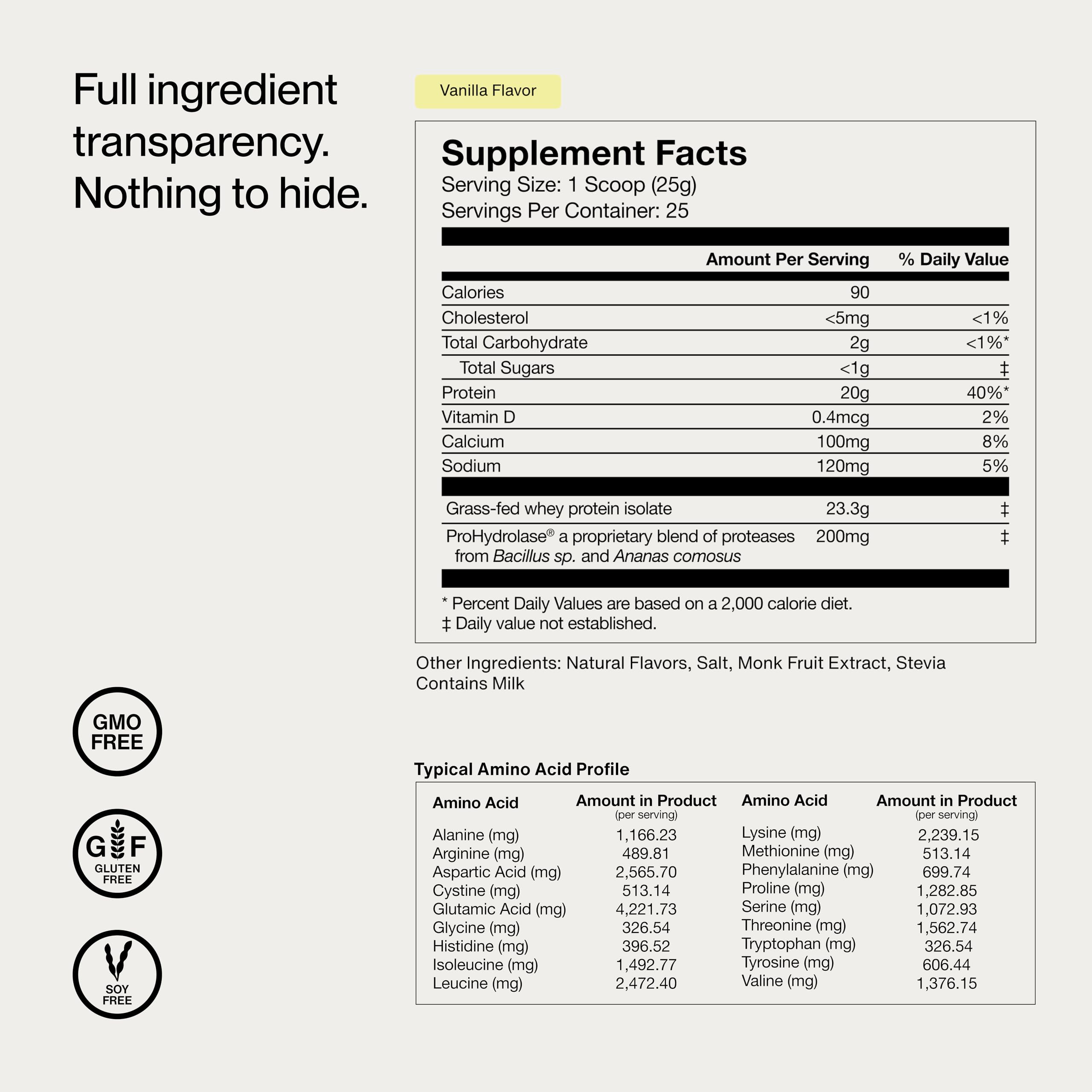 Whey Protein Powder Momentous Essential Grass-Fed

