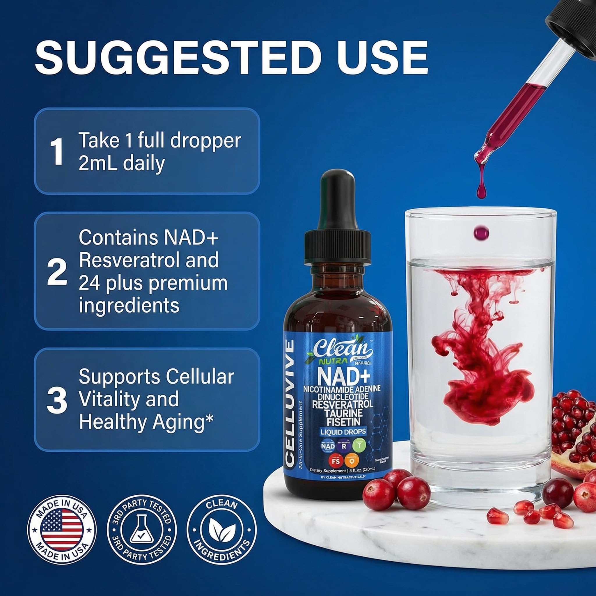 CelluVive Liposomal NAD Resveratrol Drops

