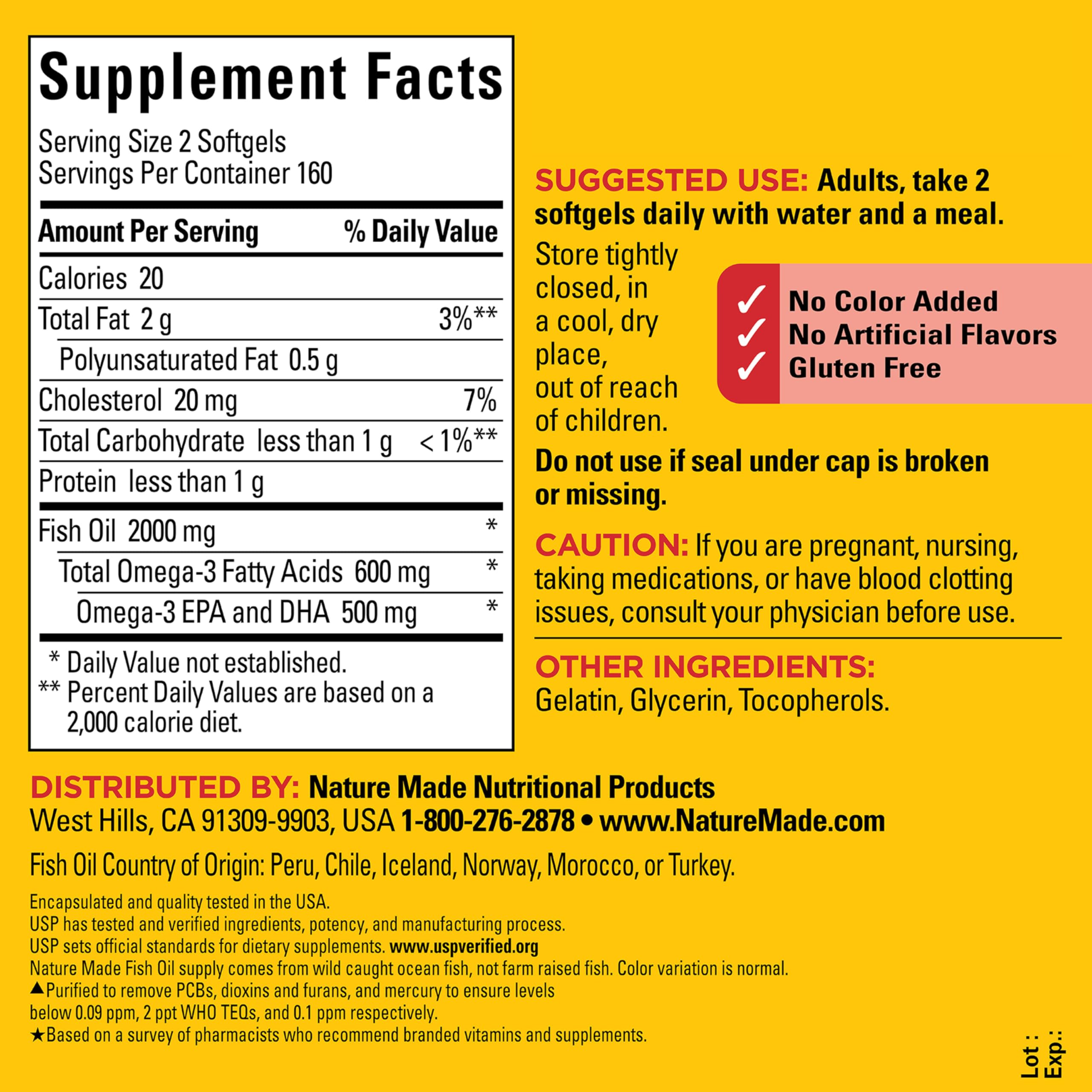 Nature Made Omega-3 Fish Oil Softgels 1000 mg

