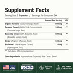 Boswellia Turmeric Curcumin with Ginger BioPerine

