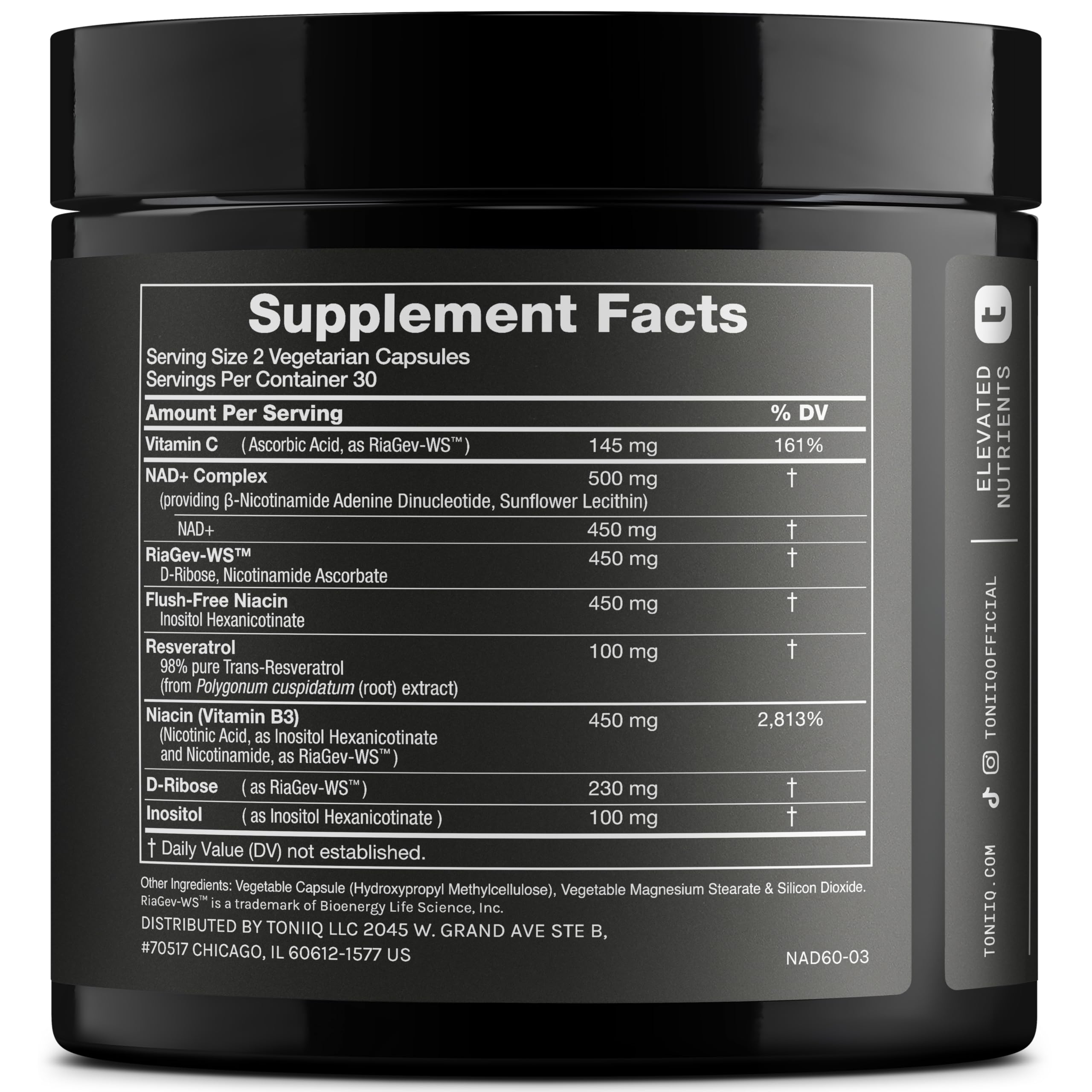 Toniiq Liposomal NAD+ & Resveratrol Supplement

