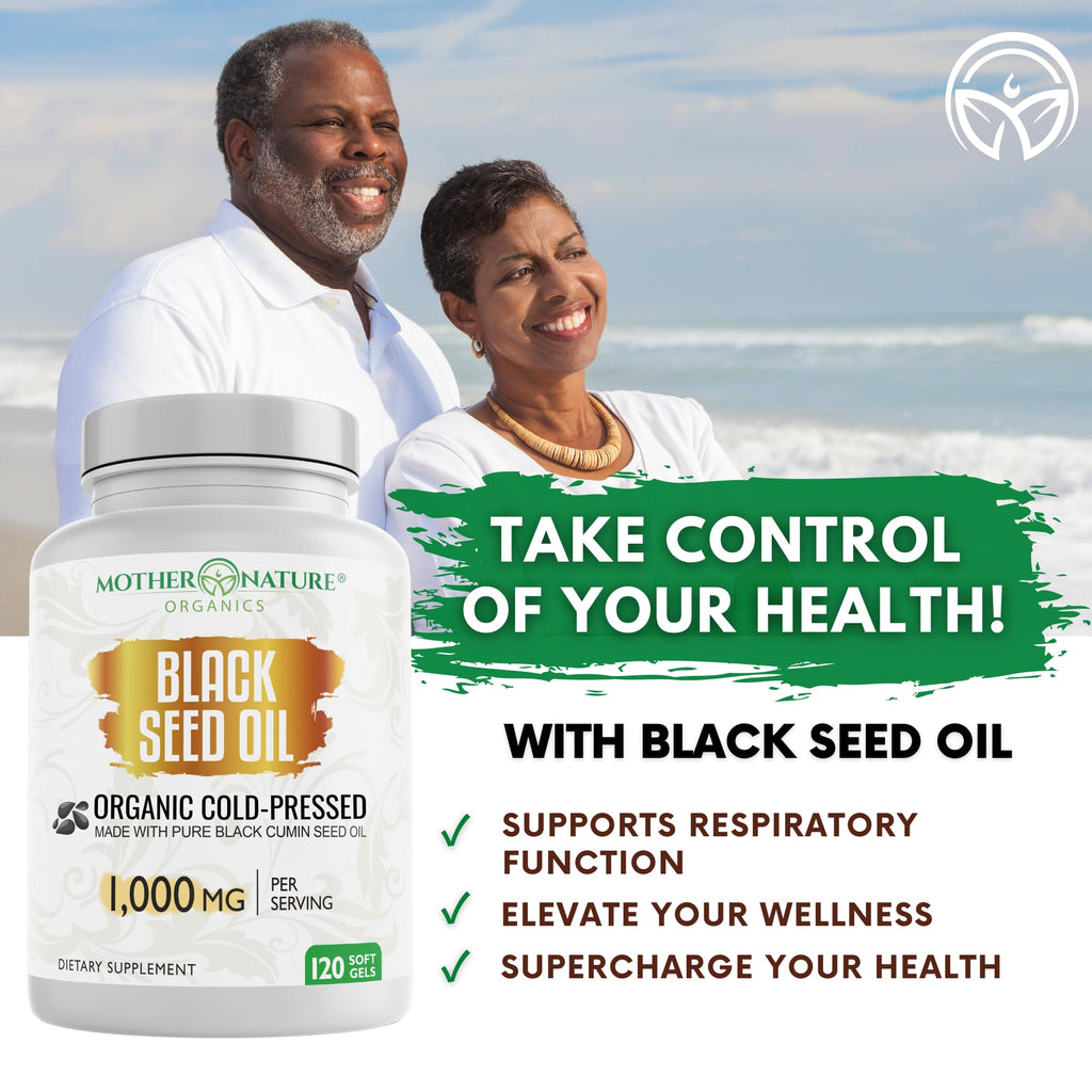 Black Seed Oil Capsules 1000mg Organic Cold Pressed

