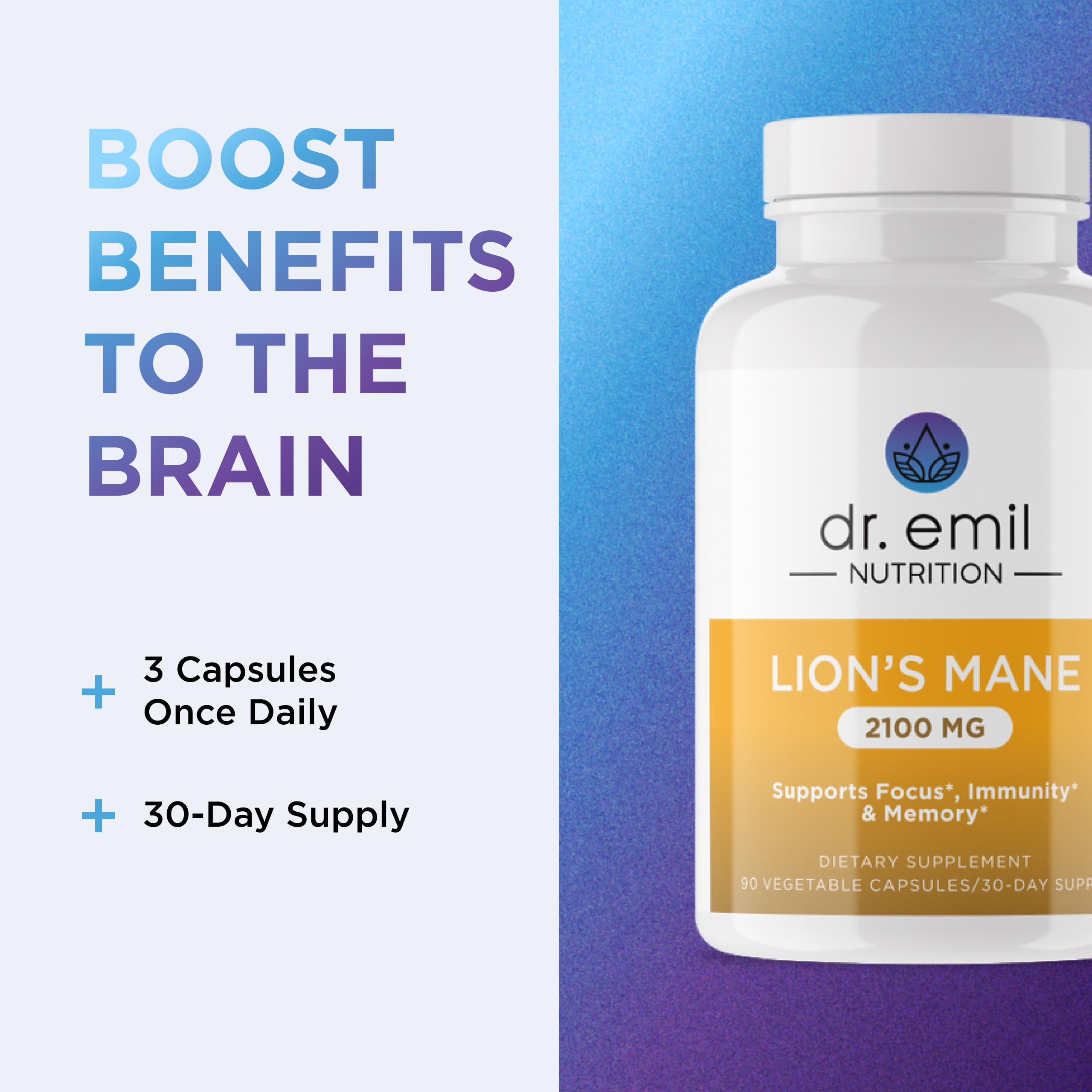 Dr. Emil Nutrition Lion's Mane Capsules for Focus

