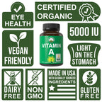 Vitamin A Supplement Organic 5000 IU – Vegan


