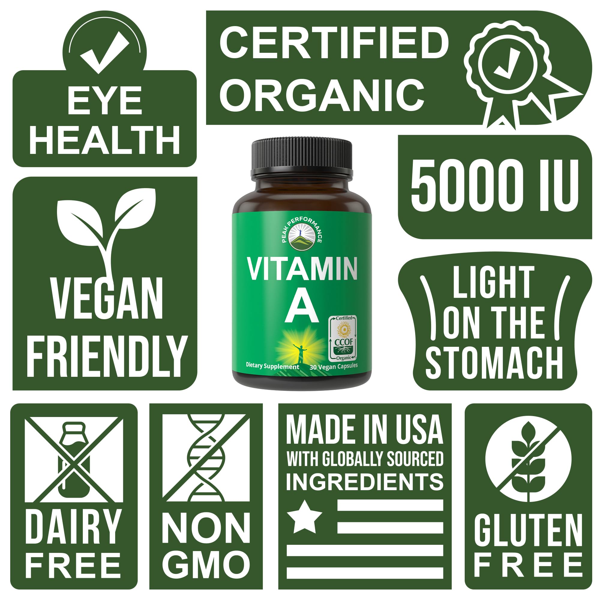 Vitamin A Supplement Organic 5000 IU – Vegan

