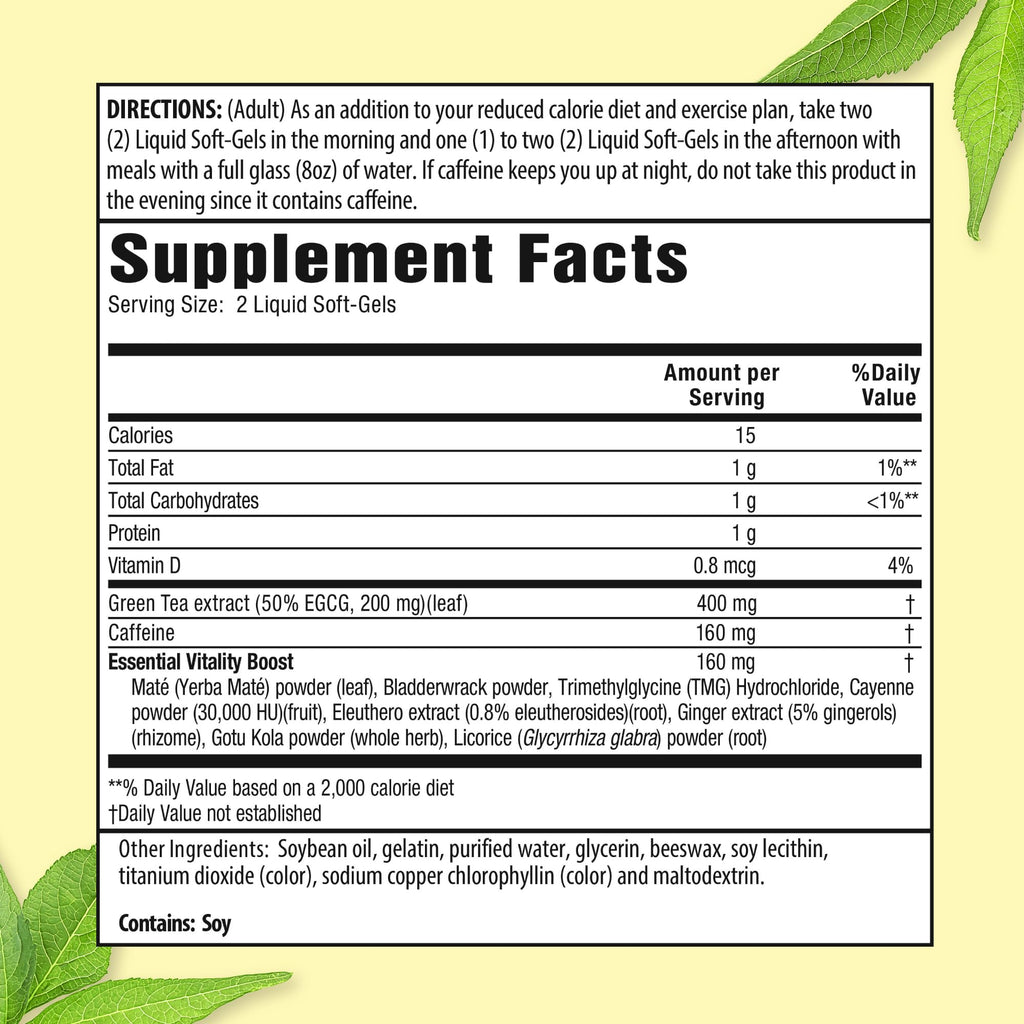 Applied Nutrition Green Tea Fat Burner Soft-Gels Metabolism

