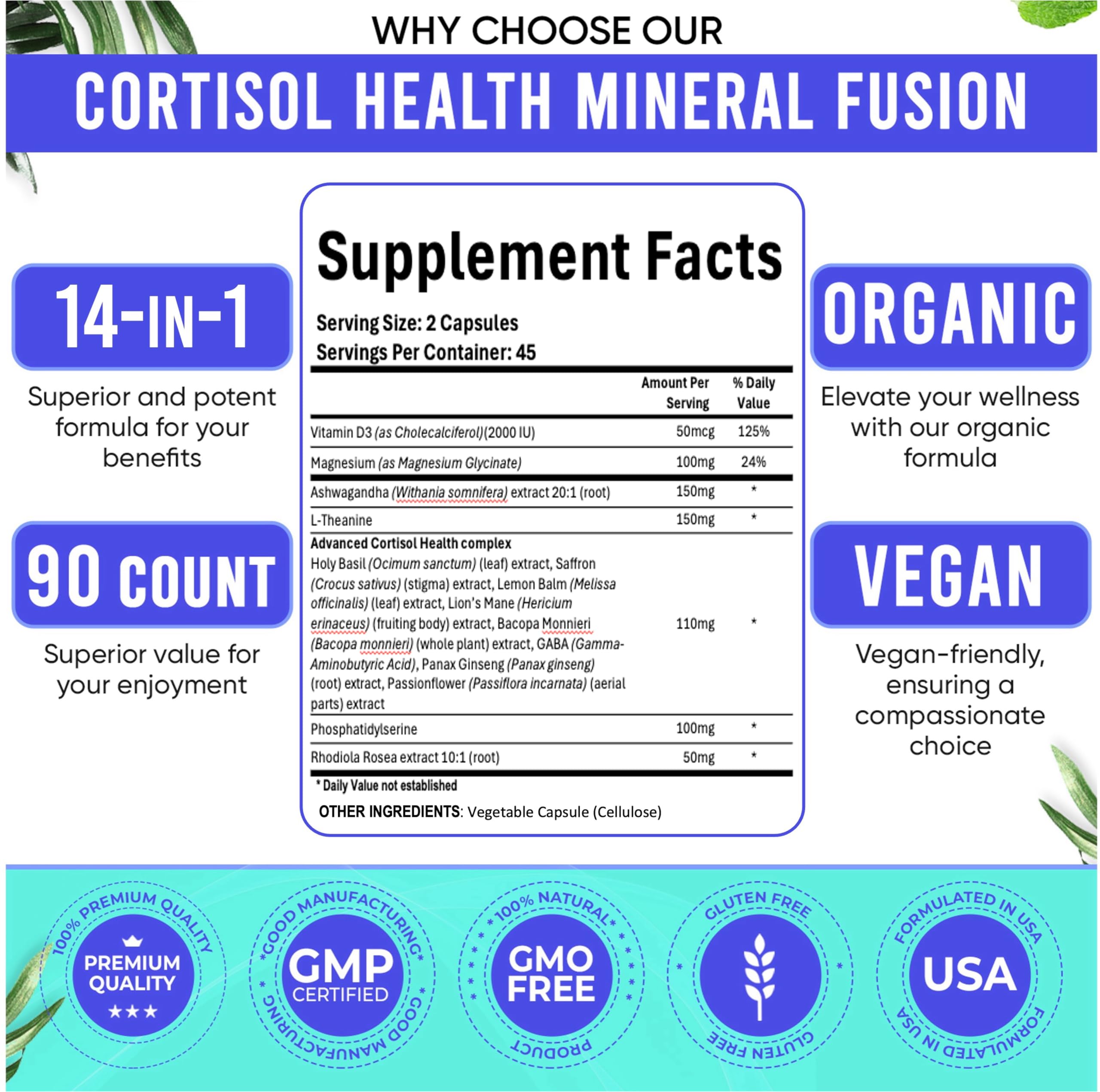 Adndale Cortisol Support Supplement | Adaptogens

