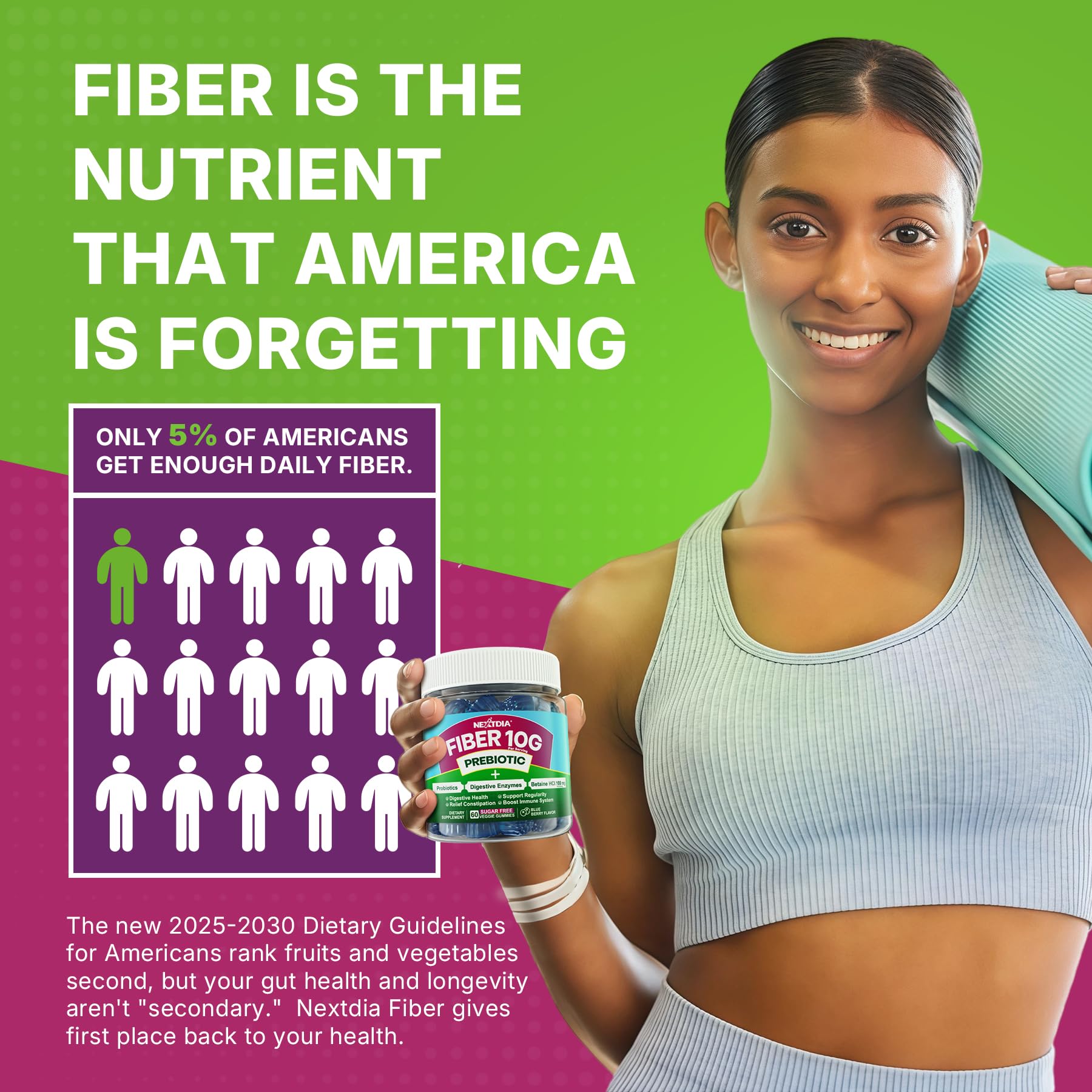 Nextdia Fiber Gummies – GLP-1 Prebiotic Probiotics

