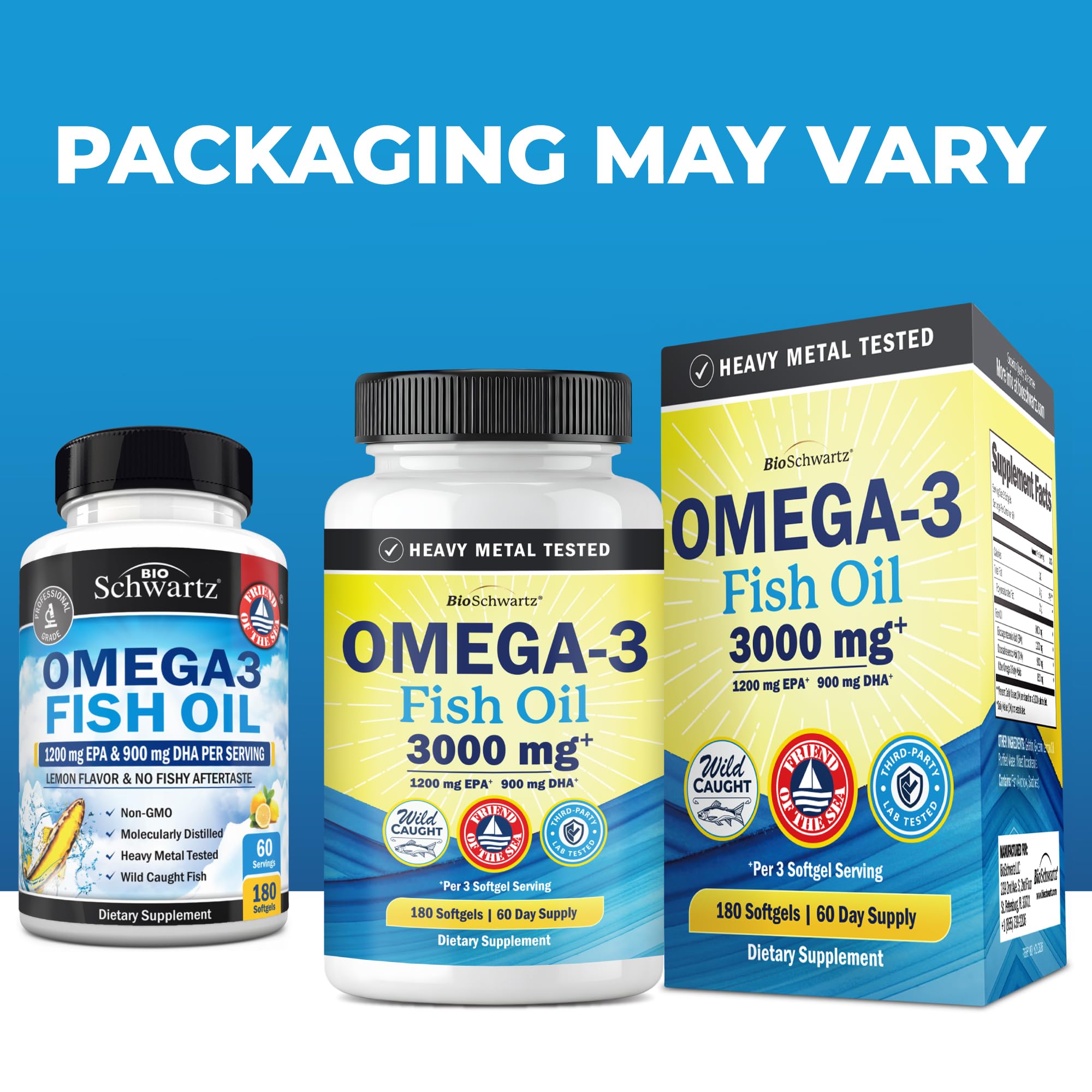 BioSchwartz Omega-3 Fish Oil Softgels - Burpless Lemon

