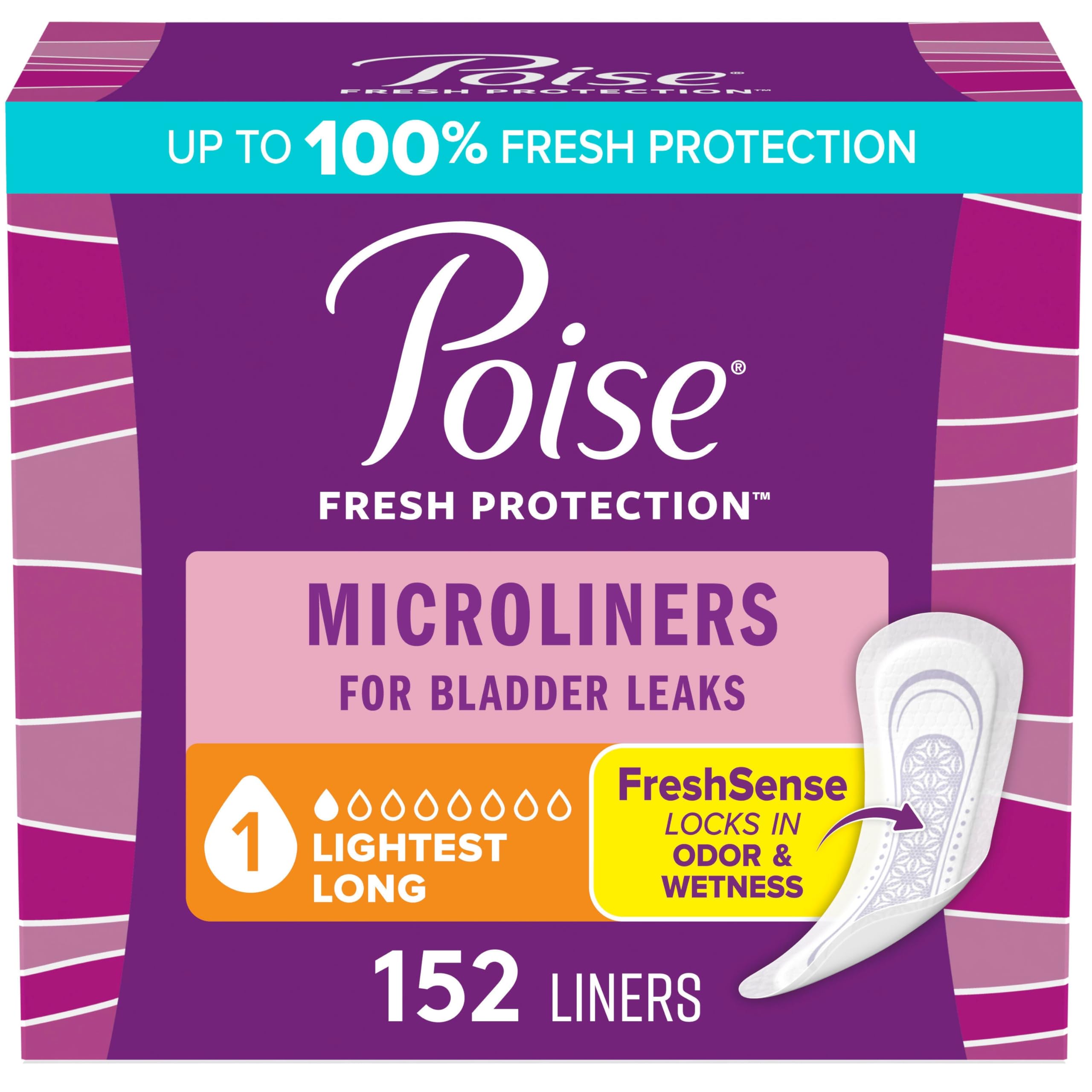 Poise Daily Liners Incontinence Pantyliners for Bladder Leaks