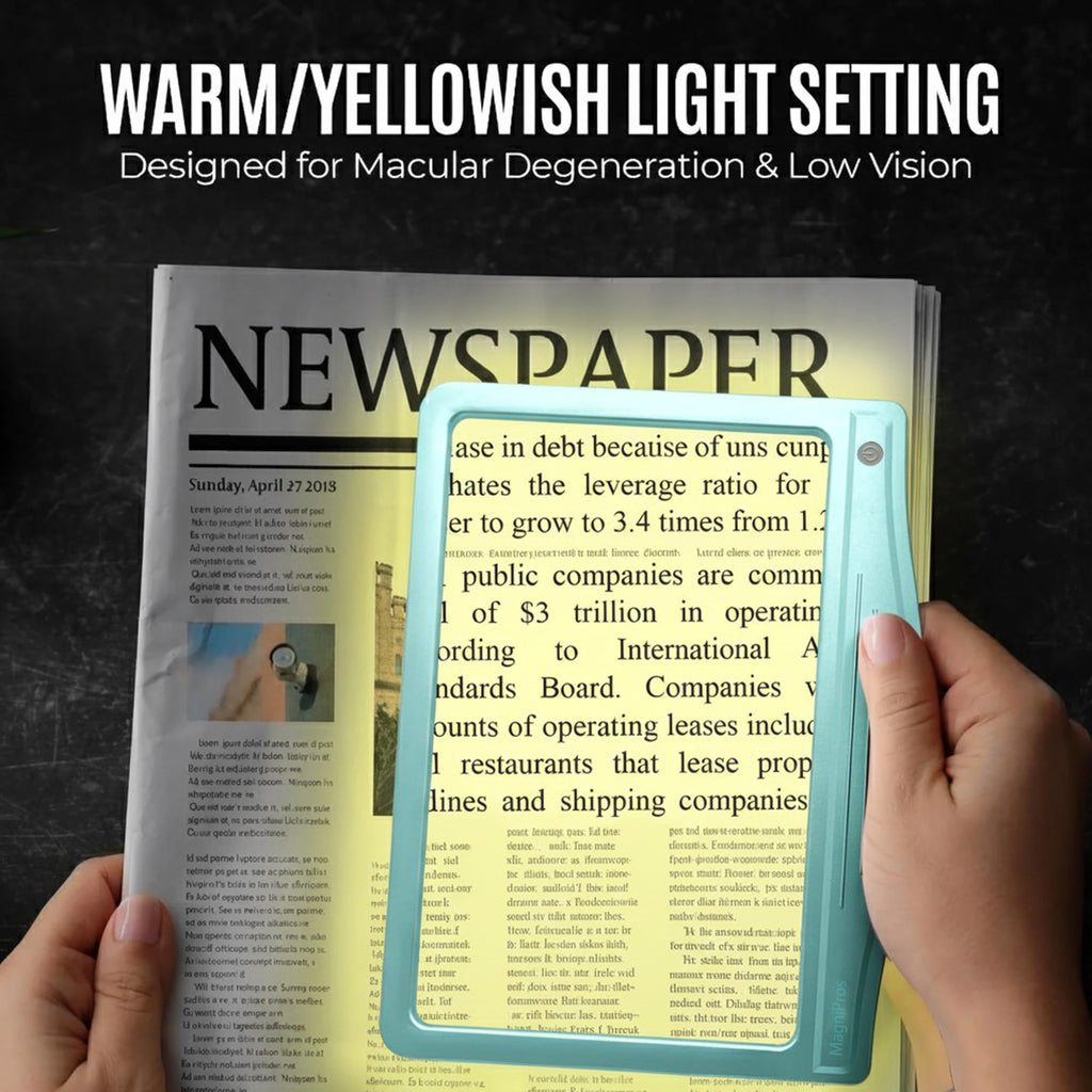 MagniPros 5X Rechargeable LED Page Magnifier – Anti-Glare Lens

