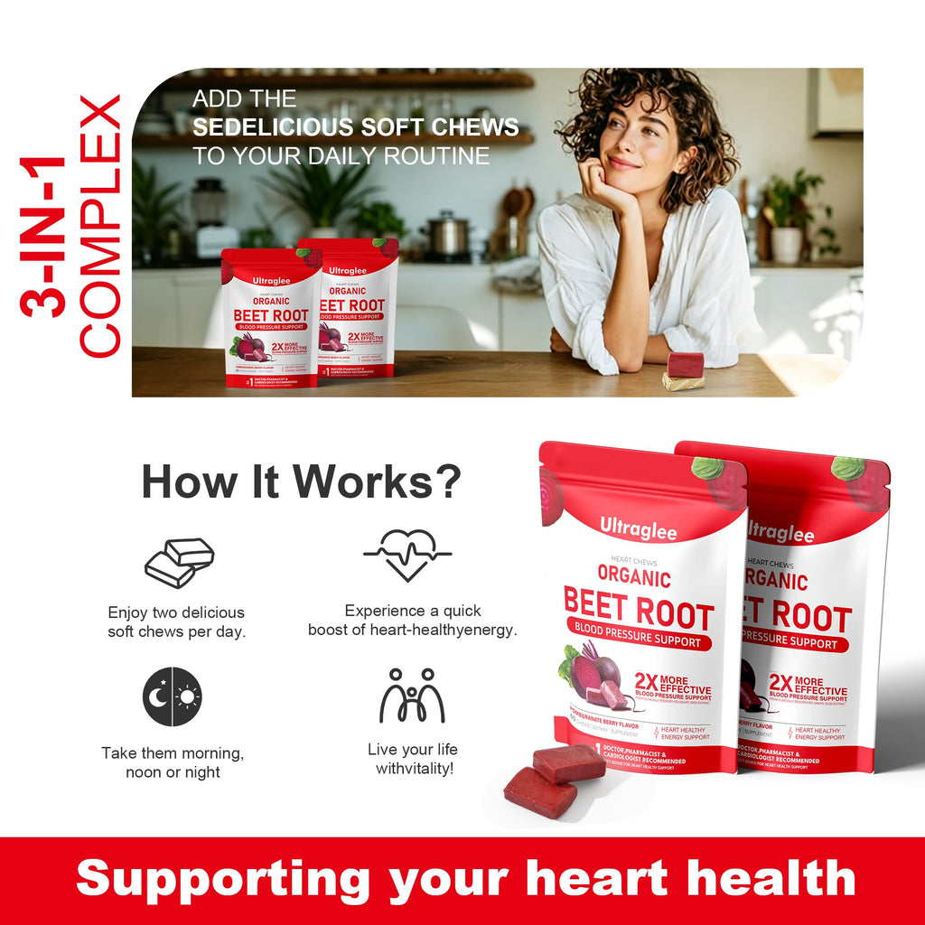 Beetsroot Heart Chews – Nitric Oxide & Heart Health

