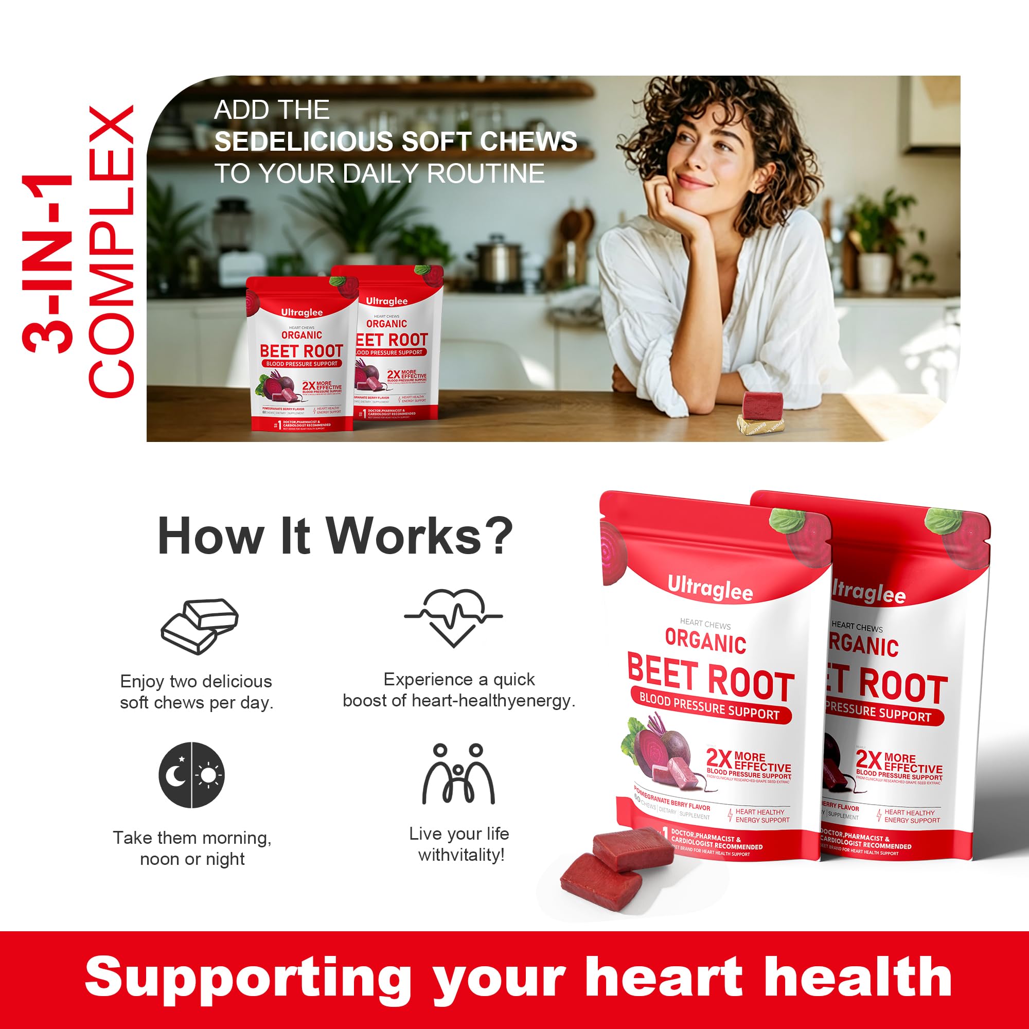 Beetsroot Heart Chews – Nitric Oxide & Heart Health

