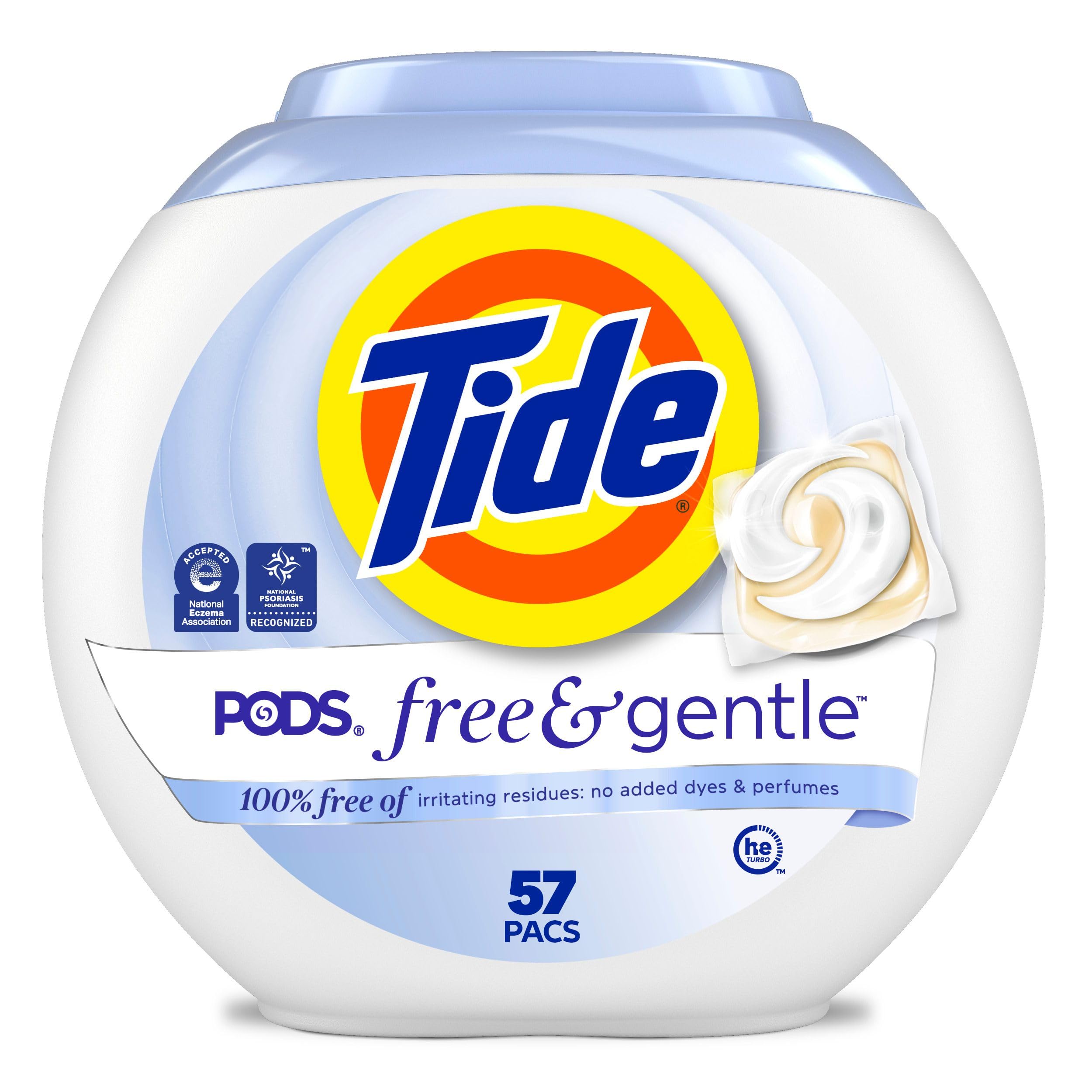 Tide PODS Free & Gentle Laundry Detergent Pods, Hypoallergenic