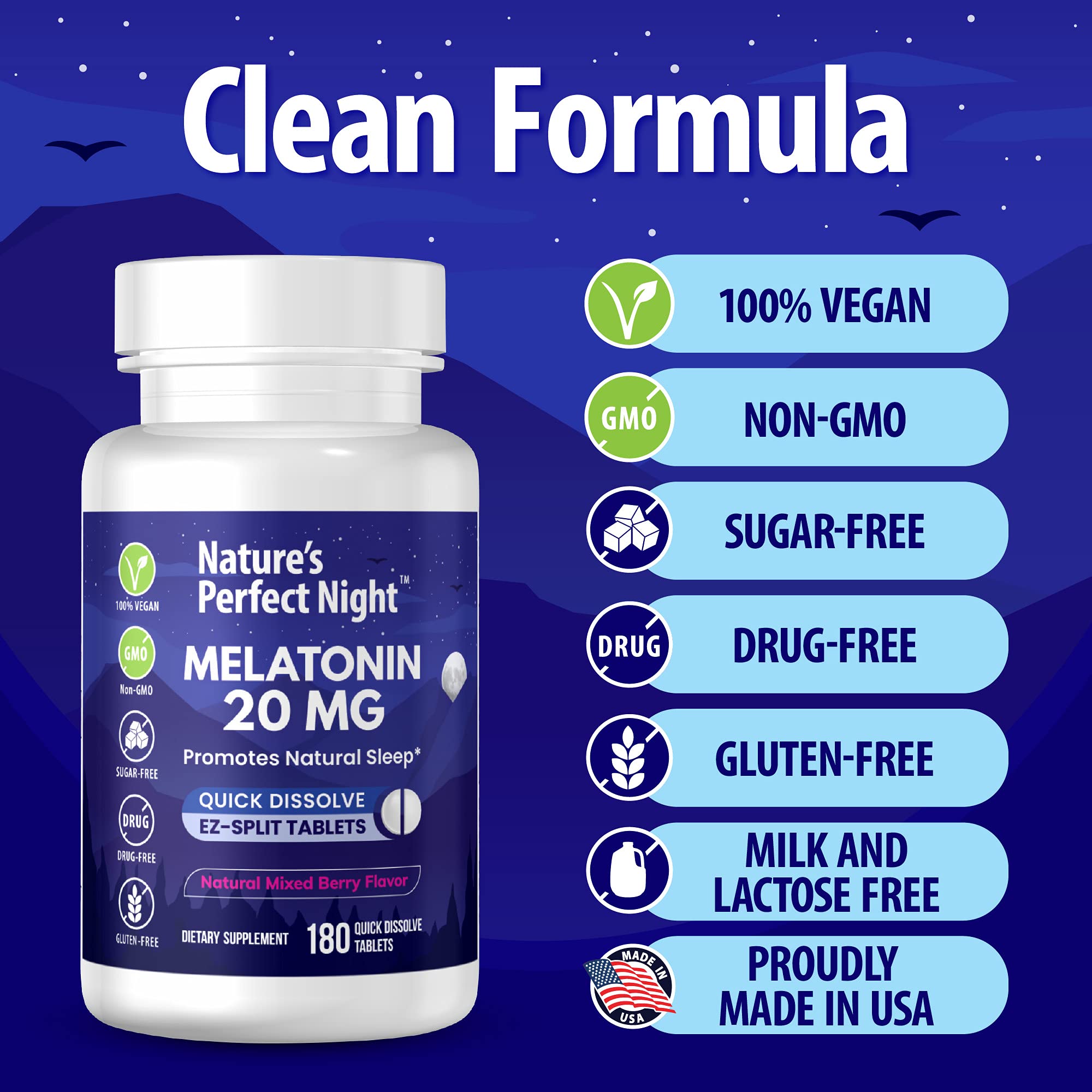 Nature's Perfect Night Melatonin Sleep Supplement

