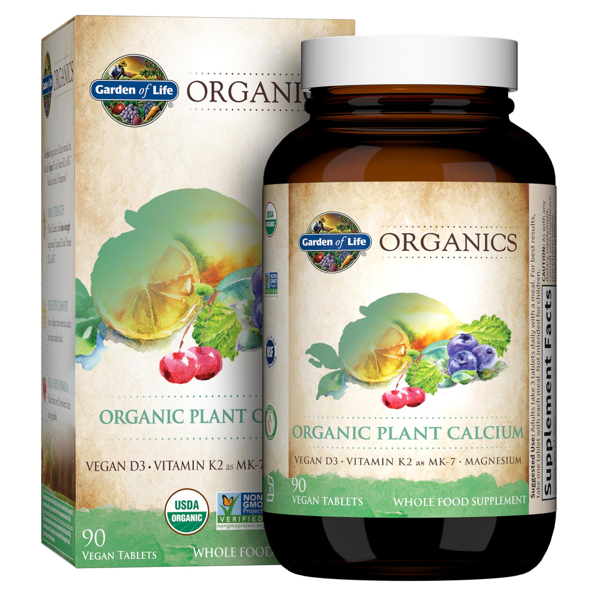 Garden of Life Calcium Supplement with Magnesium, D3 & K2 - Whole Foods