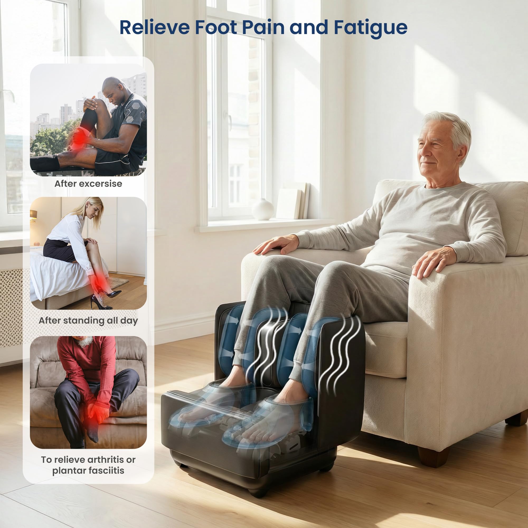 COMFIER 2 in 1 Foot and Calf Massager with Heat

