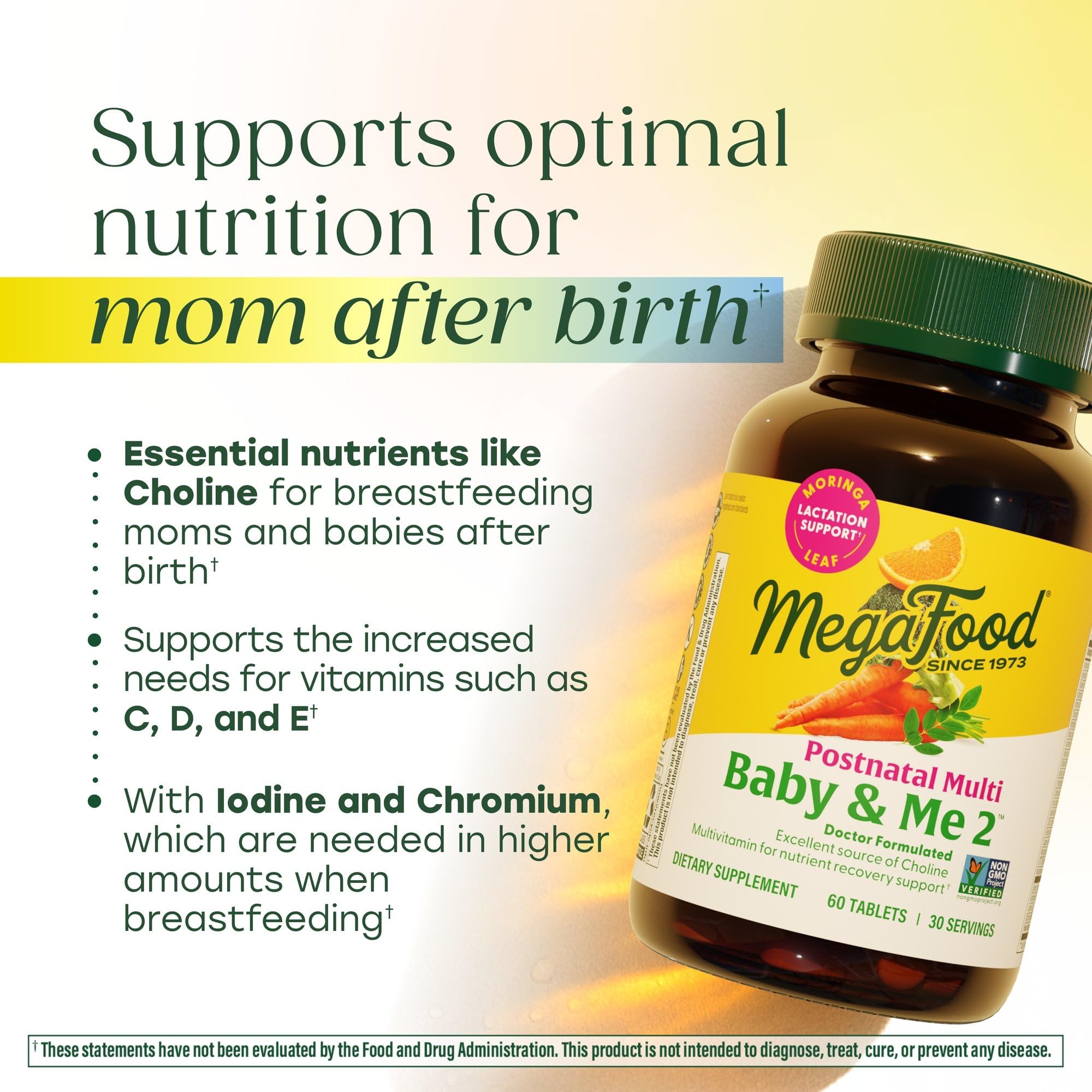 MegaFood Baby & Me 2 Postnatal Vitamins - Lactation Support

