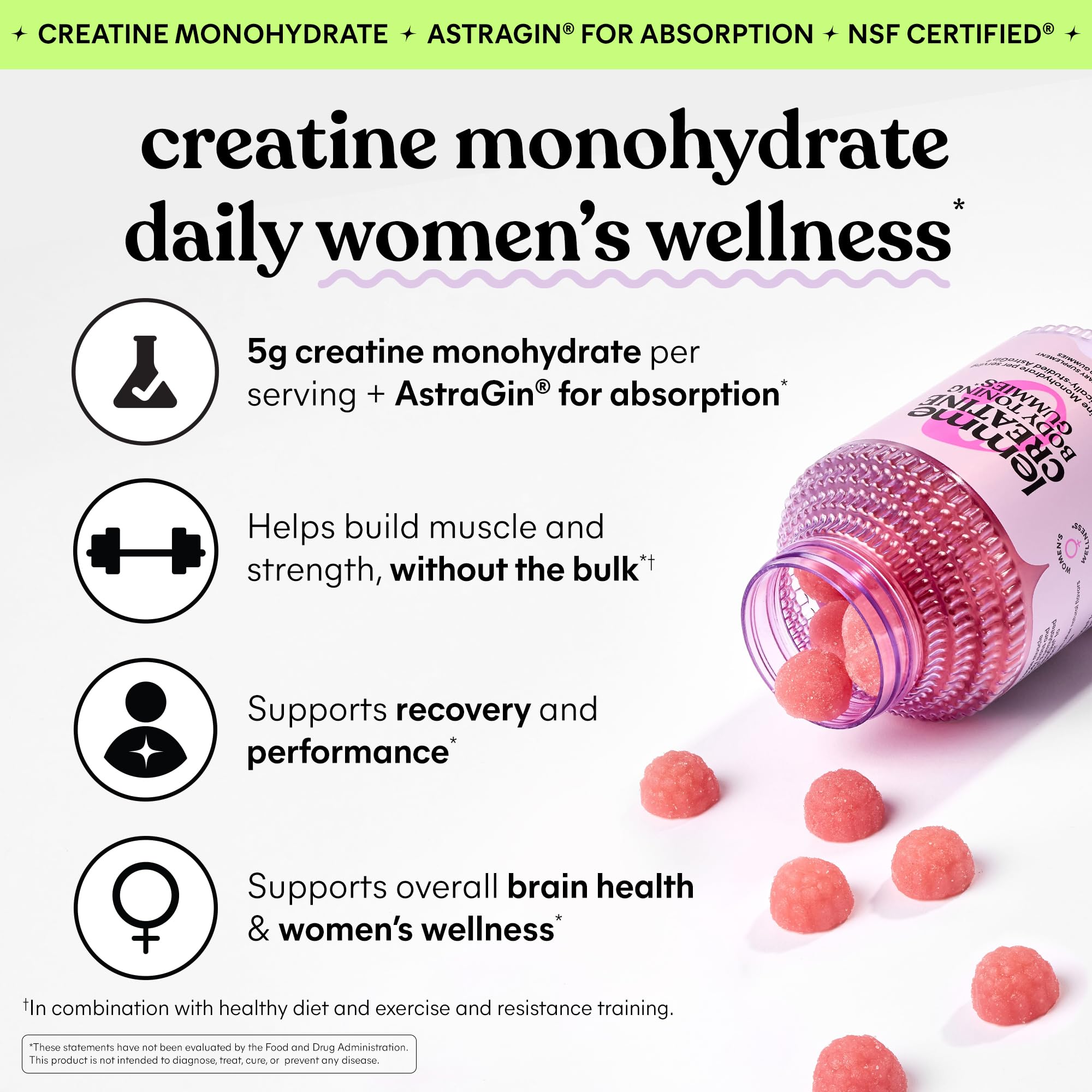 Lemme Creatine Gummies Dietary Supplement | Supports Muscle

