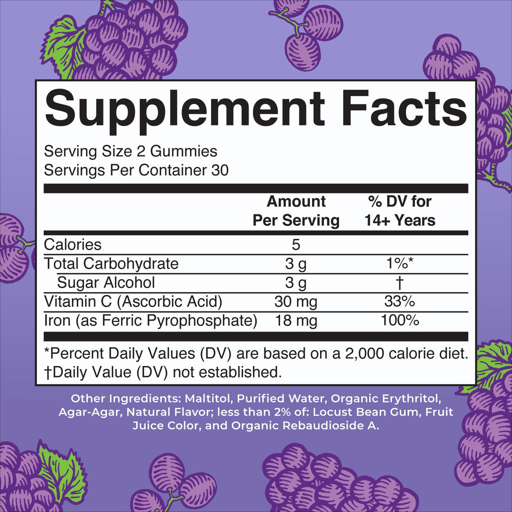 MaryRuth's Iron Gummies with Vitamin C | Vegan Iron Supplement

