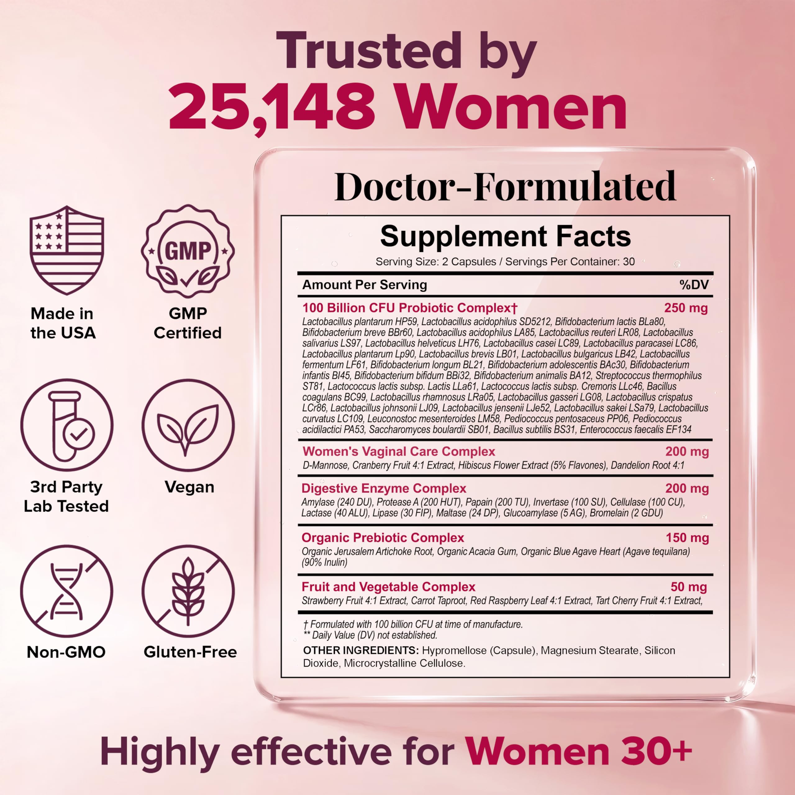 Wholesome Wellness Probiotics for Women - 100 Billion CFUs

