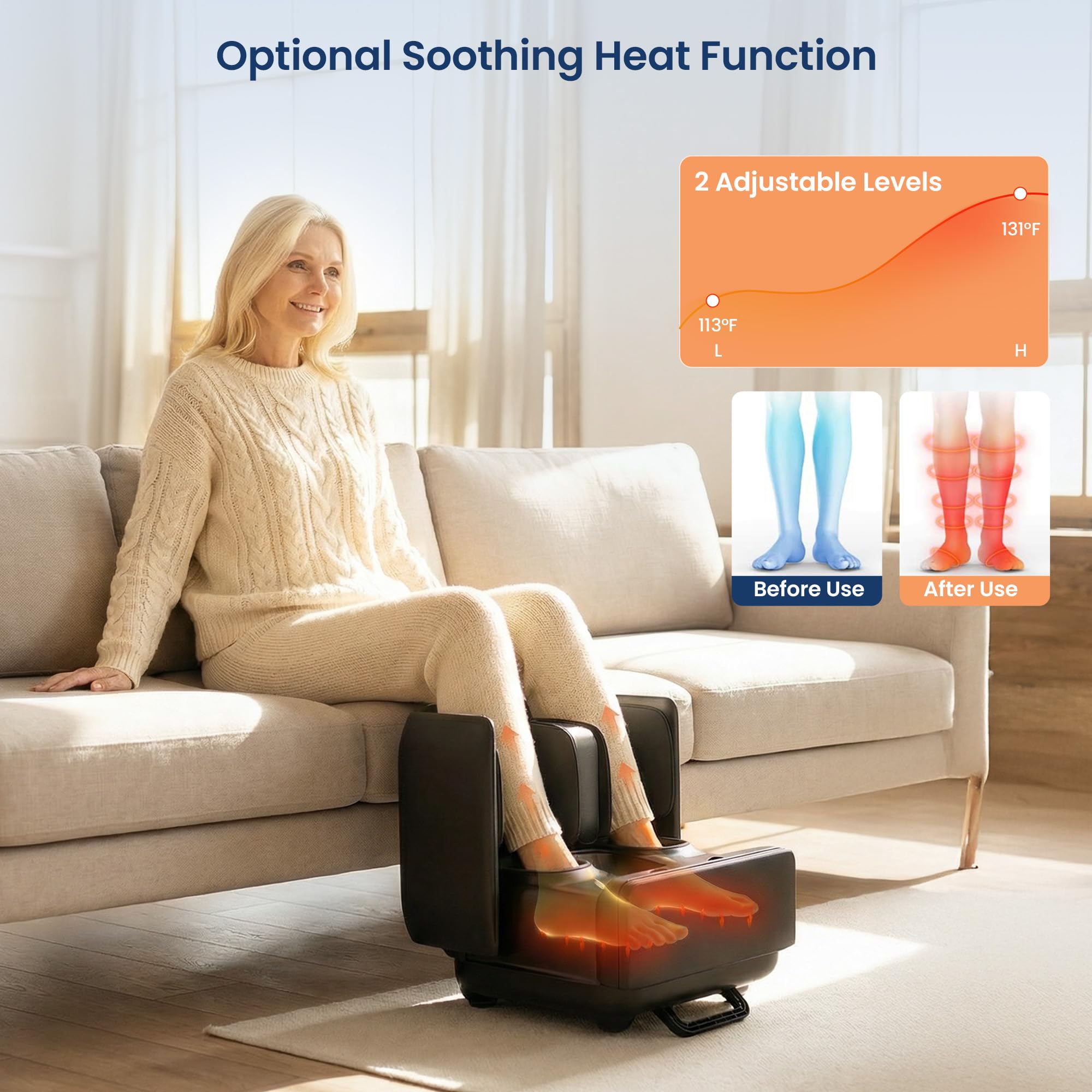 COMFIER 2 in 1 Foot and Calf Massager with Heat

