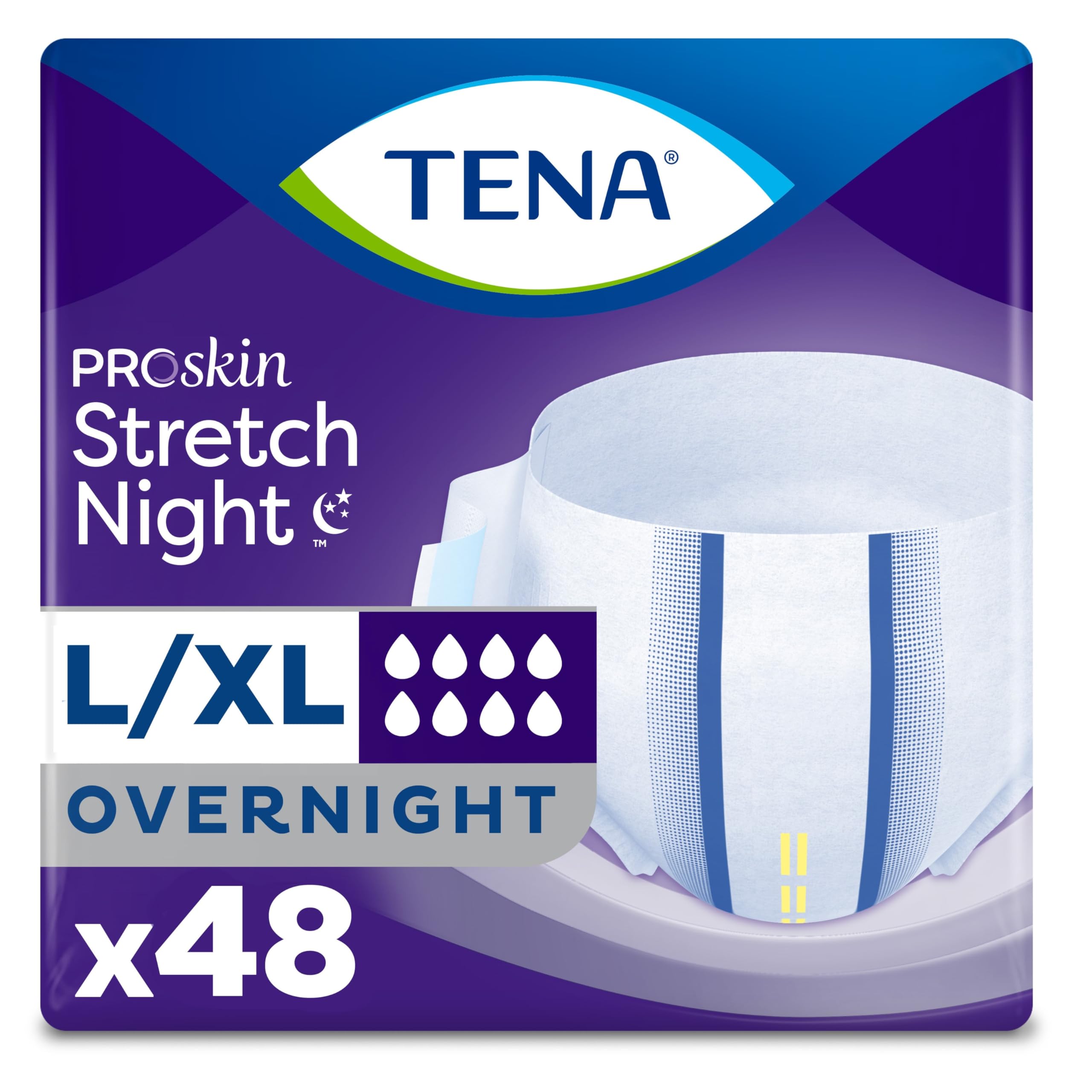 TENA ProSkin Overnight Stretch Brief Incontinence Diapers

