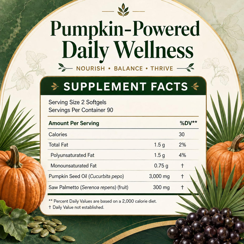 Pumpkin Seed Oil with Saw Palmetto Softgels - Everly

