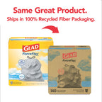 Glad ForceFlex Tall Kitchen Trash Bags 13-Gallon Fresh Clean

