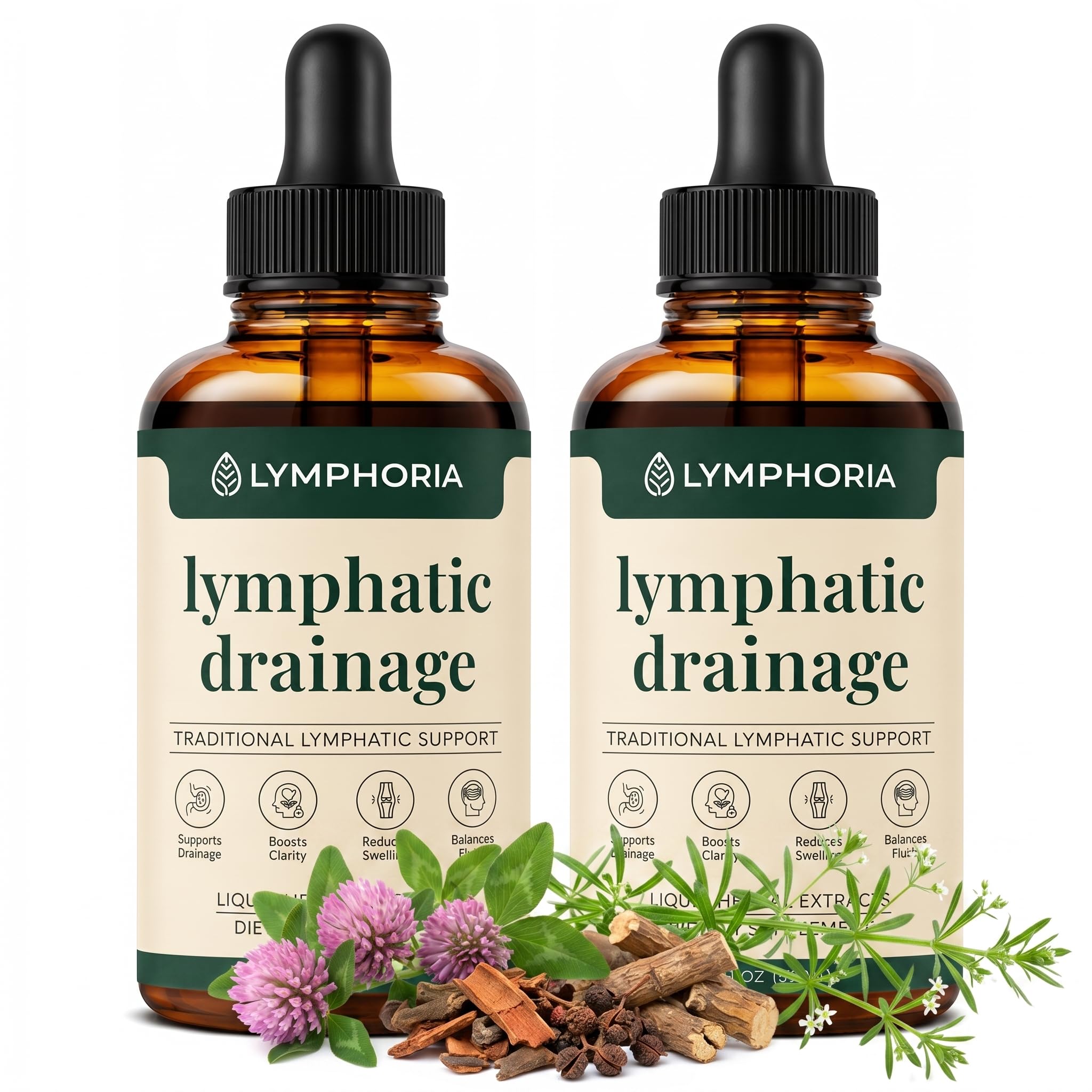 Lymphoria Lymphatic Drops for Bloat Relief Alcohol-Free