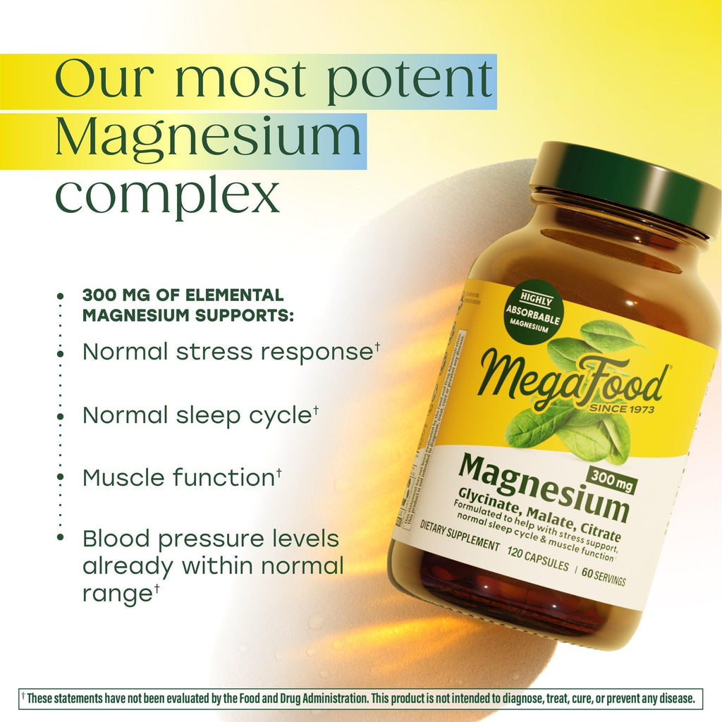 MegaFood Magnesium Glycinate Citrate Malate 300mg | Triple

