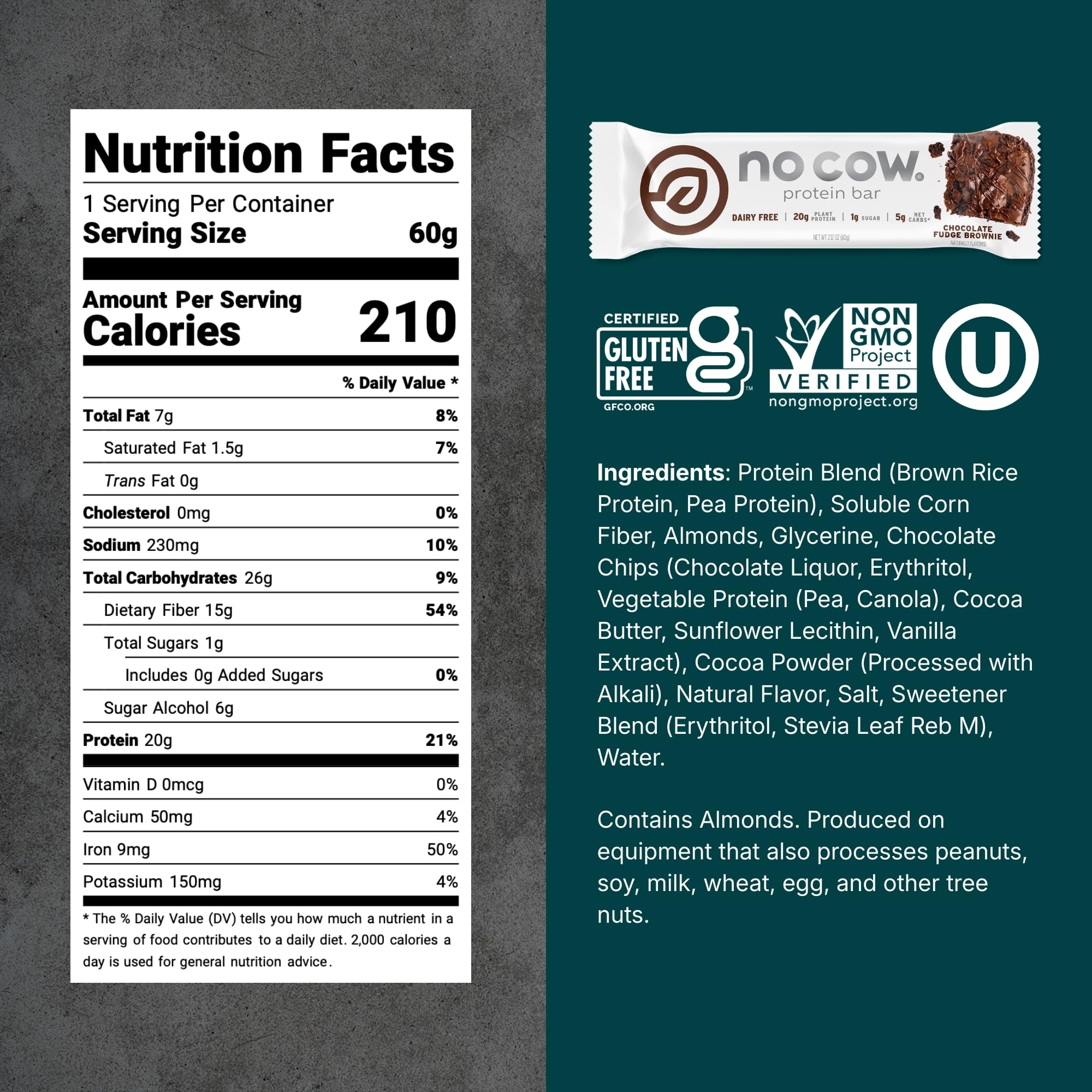 No Cow Vegan Protein Bars | Plant Based, Gluten Free

