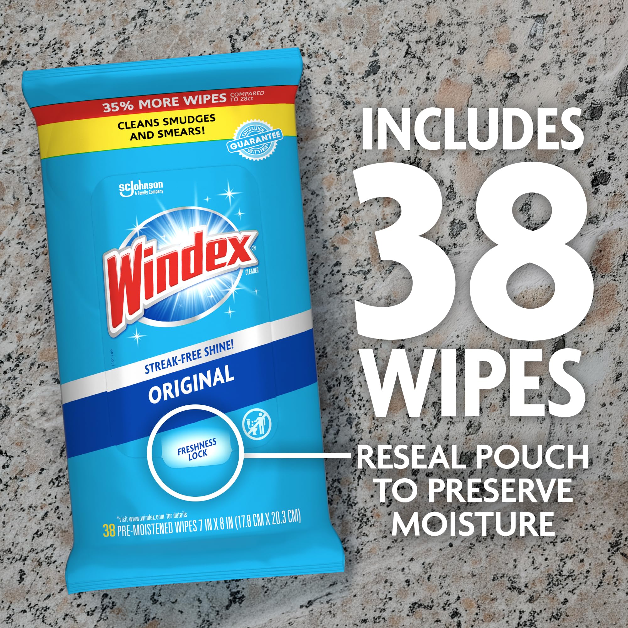 Windex Glass Cleaning Wipes Original Scent

