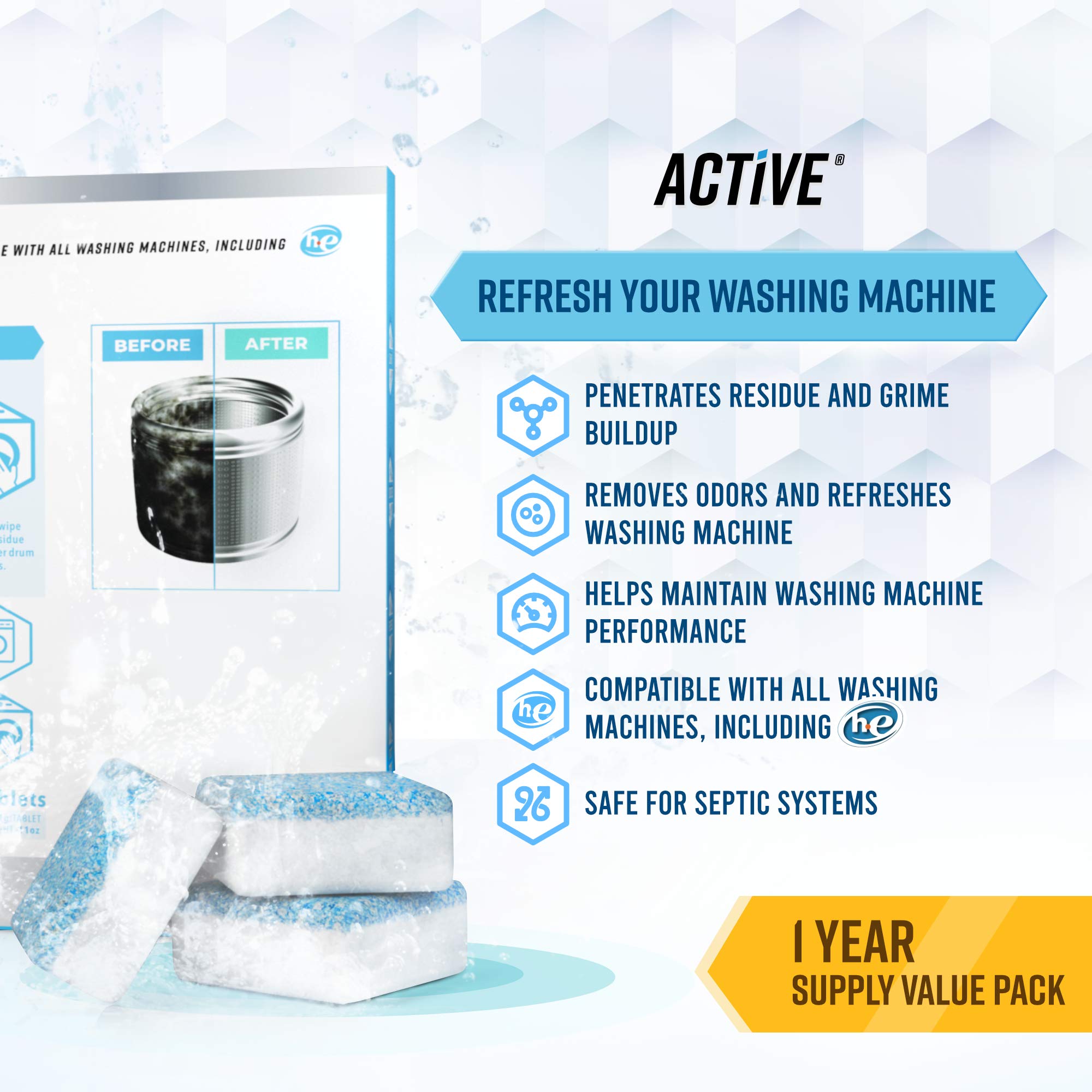 ACTIVE Cleaning Tablets Bundle for Washer & Dishwasher

