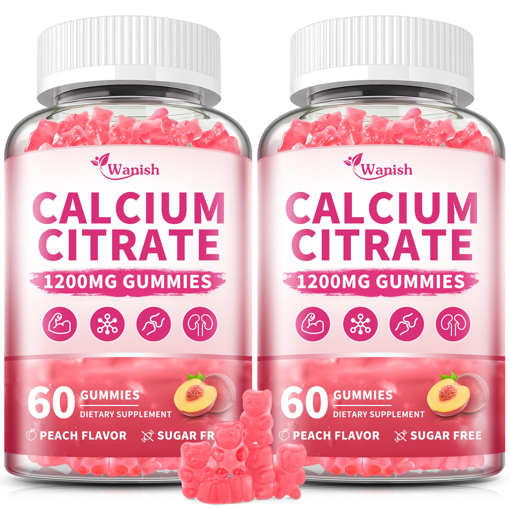 Calcium Citrate Gummies 1200 mg – Vegan Peach Flavor

