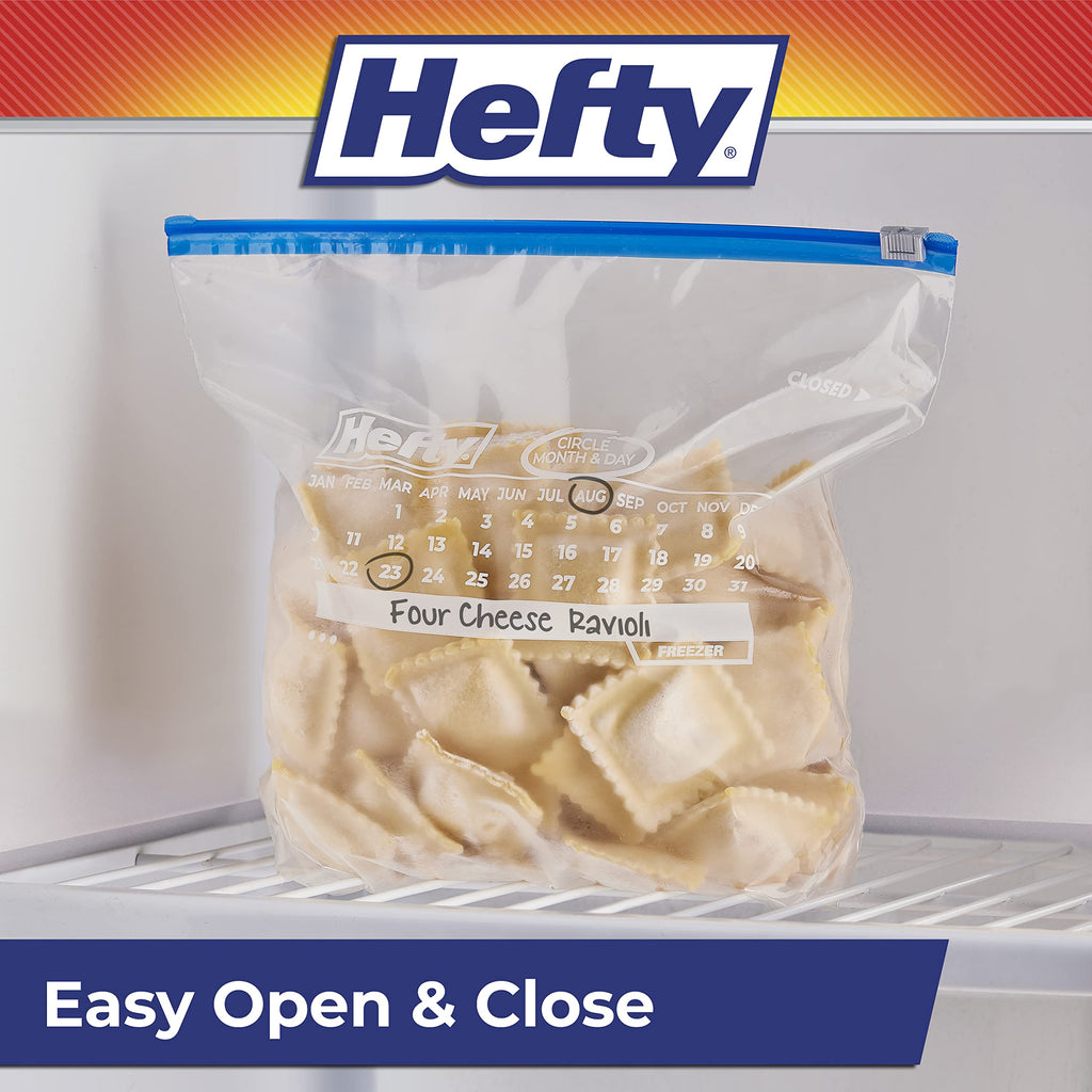 Hefty Calendar Slider Freezer Bags – Date Label & Seal

