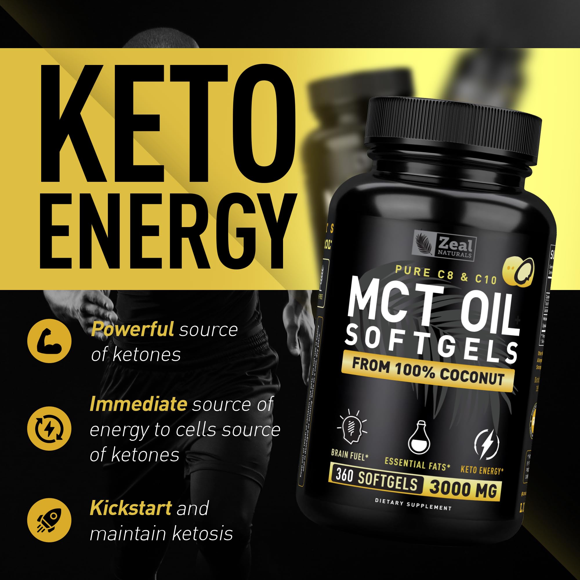Zeal Naturals MCT Oil Capsules for Keto & Focus

