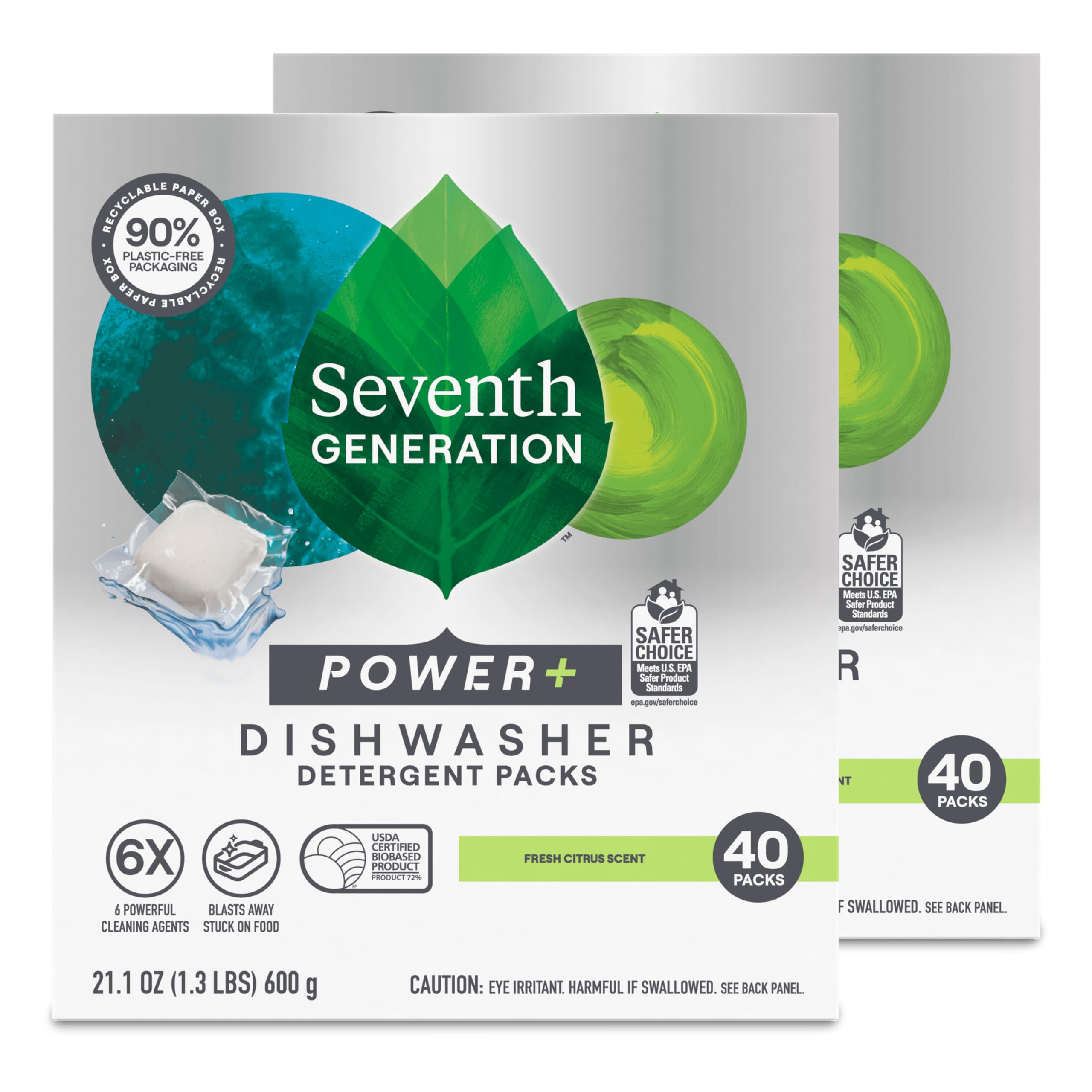 Seventh Generation Power+ Dishwasher Detergent Pods