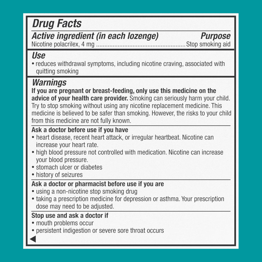 Nicorette 4 mg Coated Lozenges Ice Mint - Quit Smoking Aid

