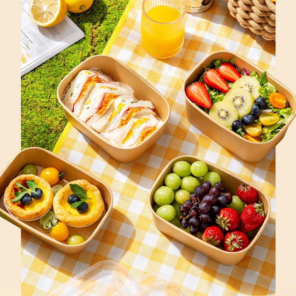 Disposable Meal Prep Containers with Lids and Forks

