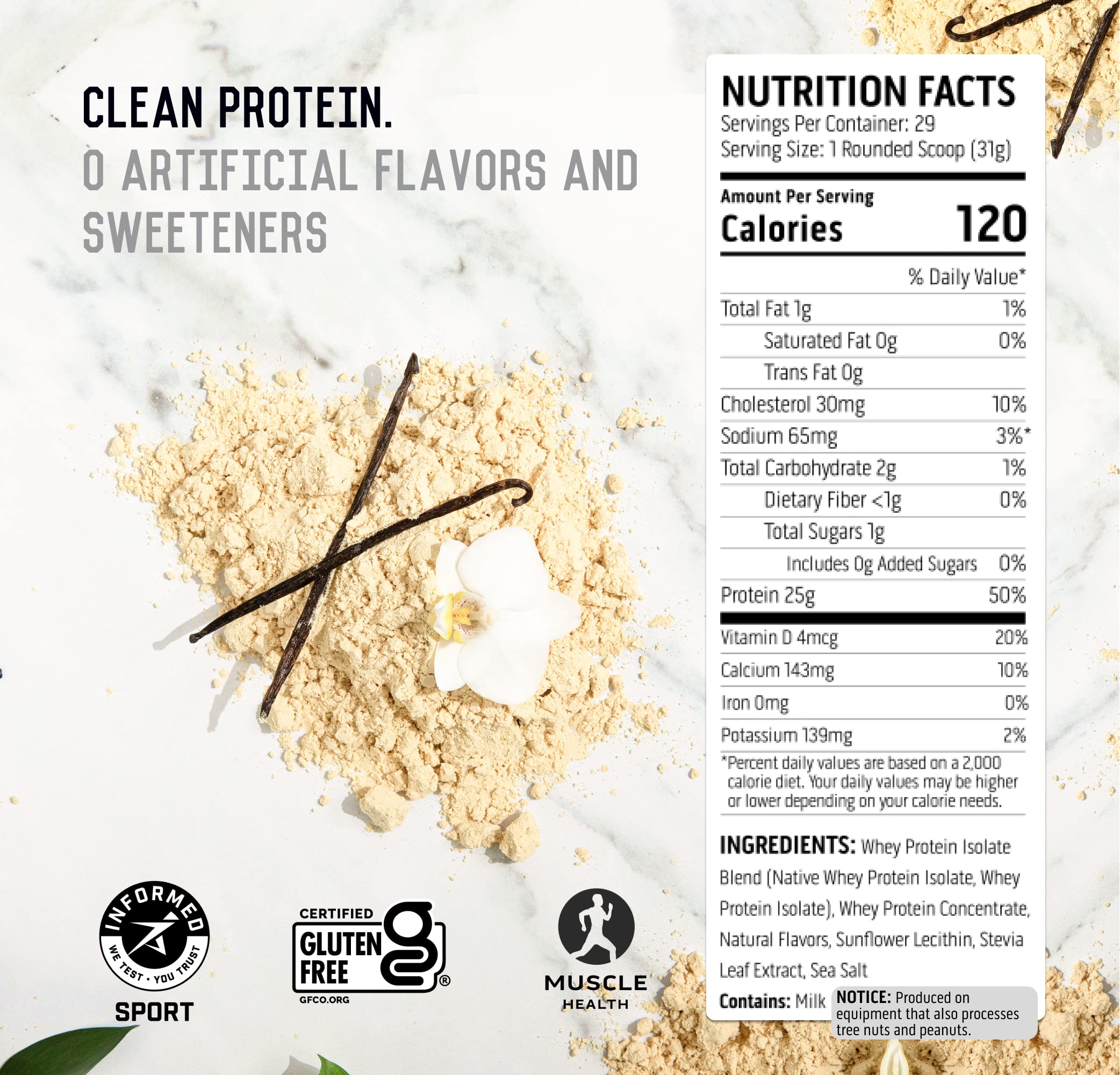 Ascent 100% Whey Protein Powder - Post Workout Isolate

