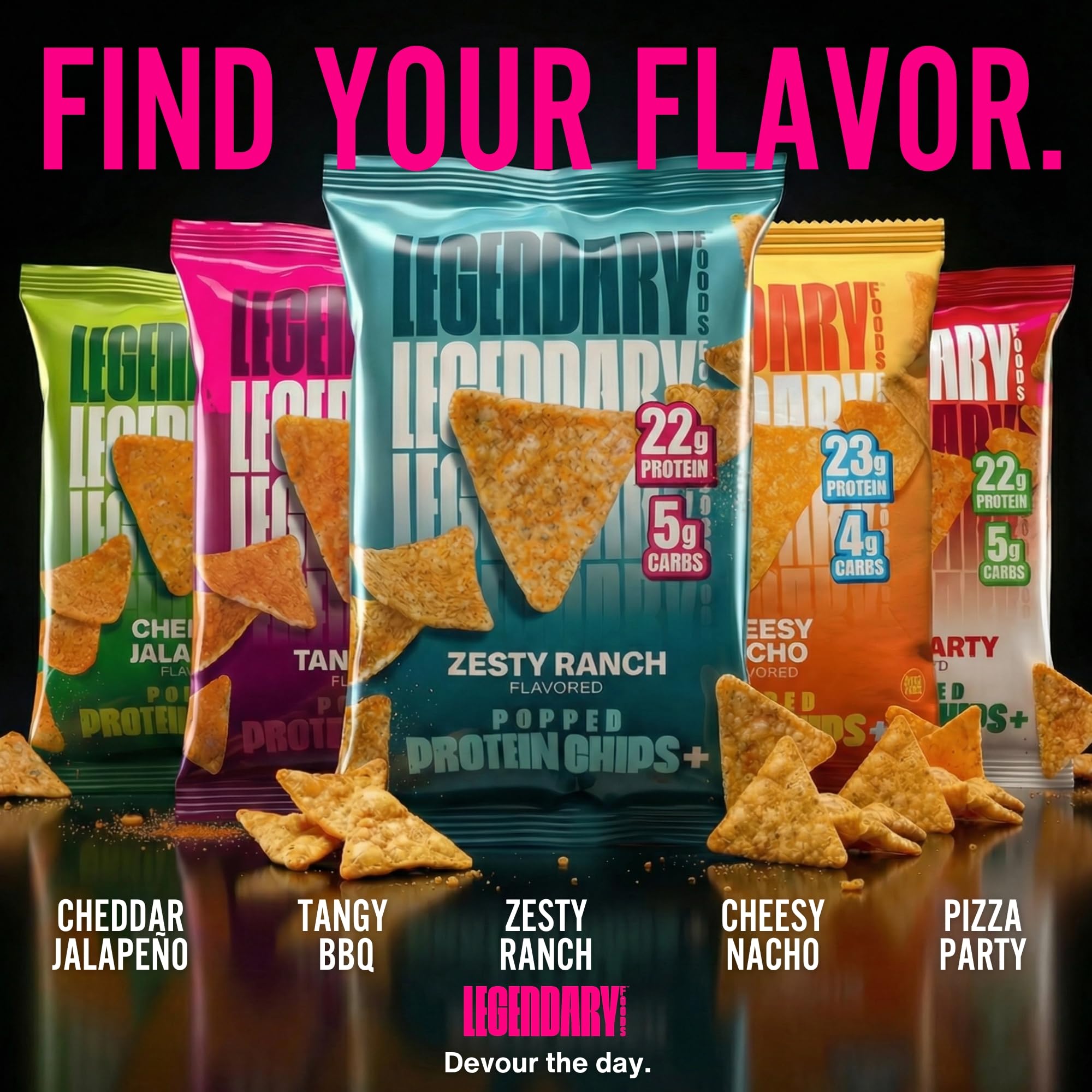 Protein Chips by Legendary Foods - 22g Protein 4g Net Carbs


