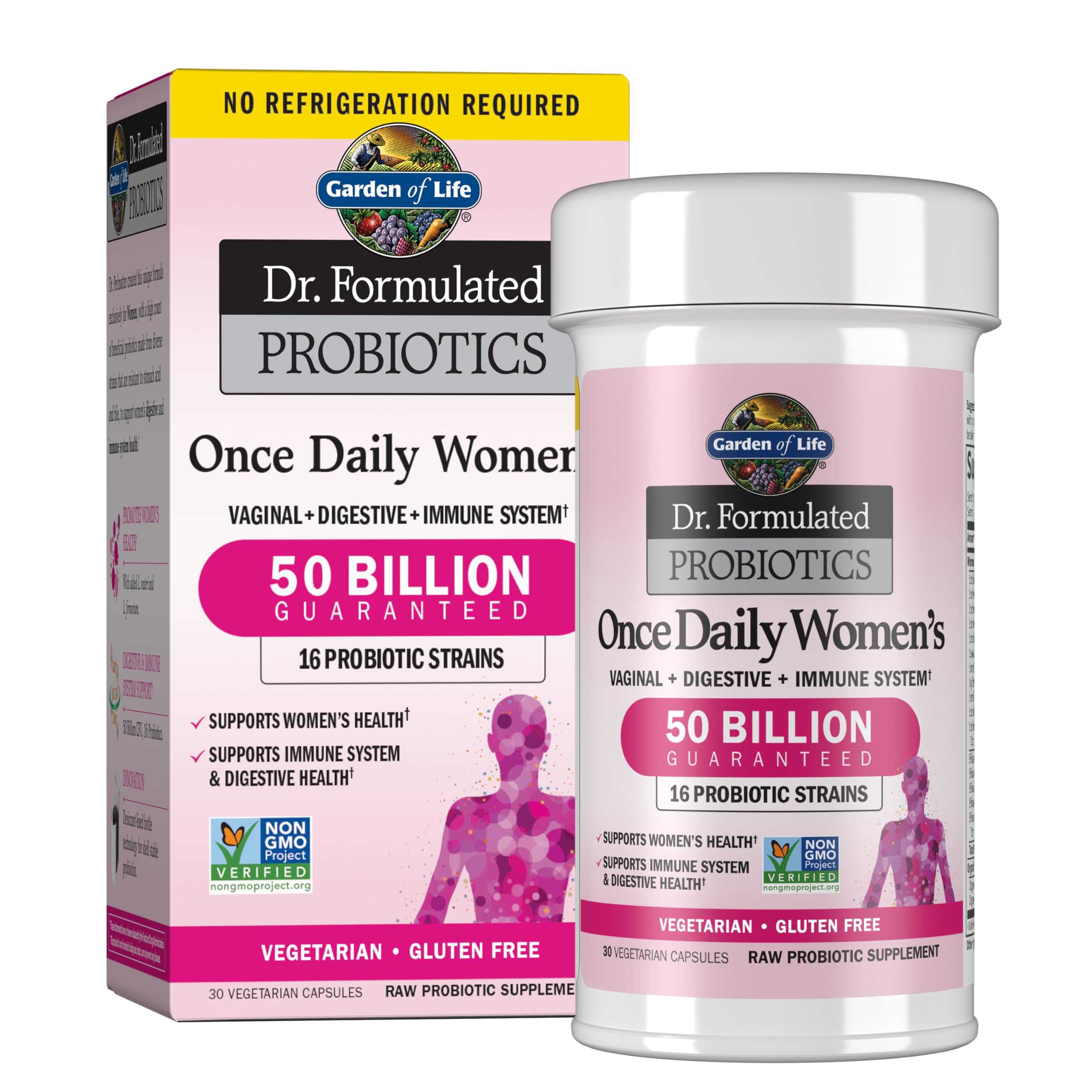 Garden of Life Dr. Formulated Once Daily Women's Probiotics – 50B CFU, 16 Strains