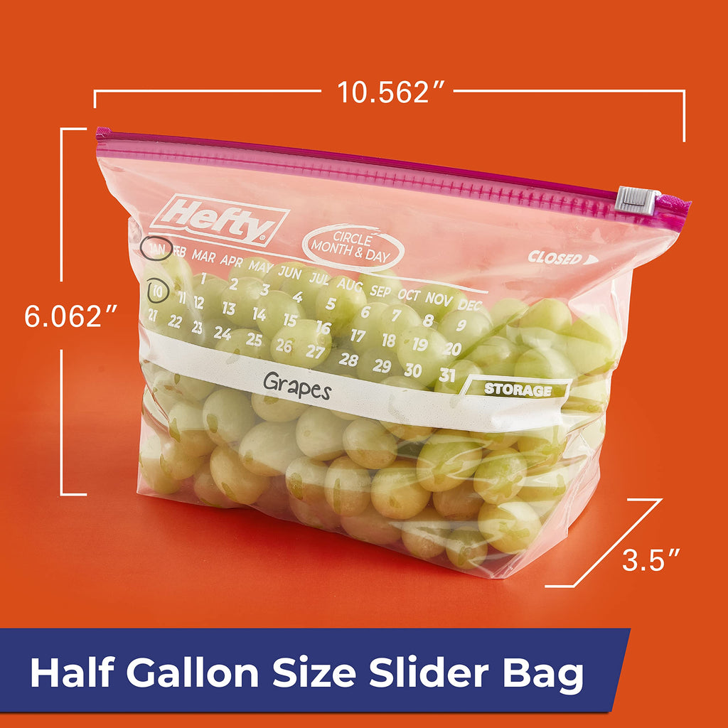 Hefty Calendar Slider Bags with Date Labels

