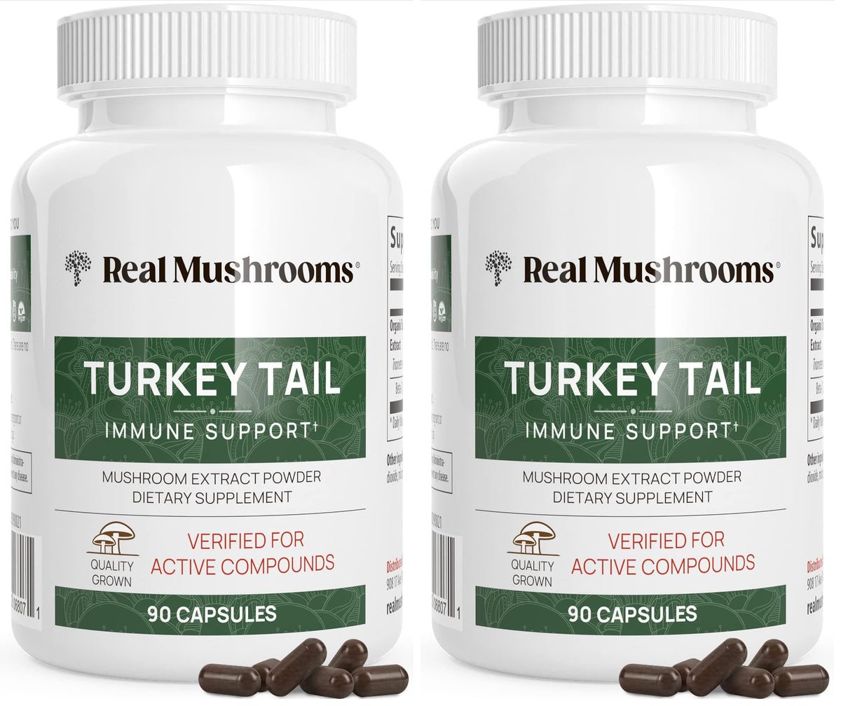Real Mushrooms Turkey Tail Capsules – Organic Mushroom Extract for Wellness