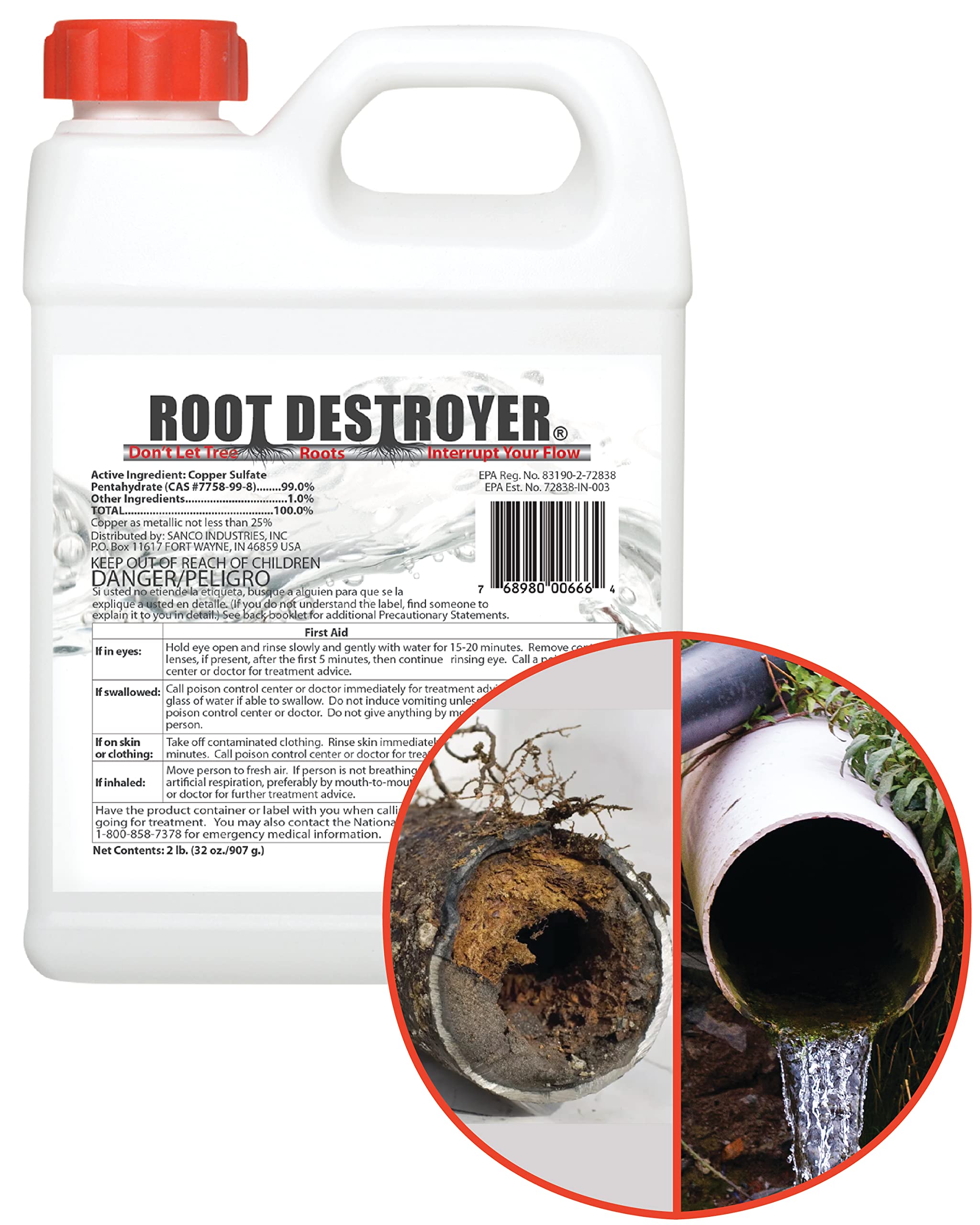 Root Destroyer Copper Sulfate Root Killer for Sewer Pipes and Septic Systems