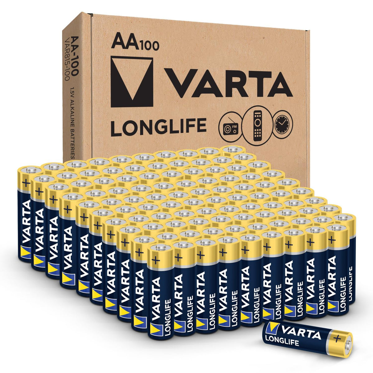 Varta Longlife AA Alkaline Batteries - Mercury Free

